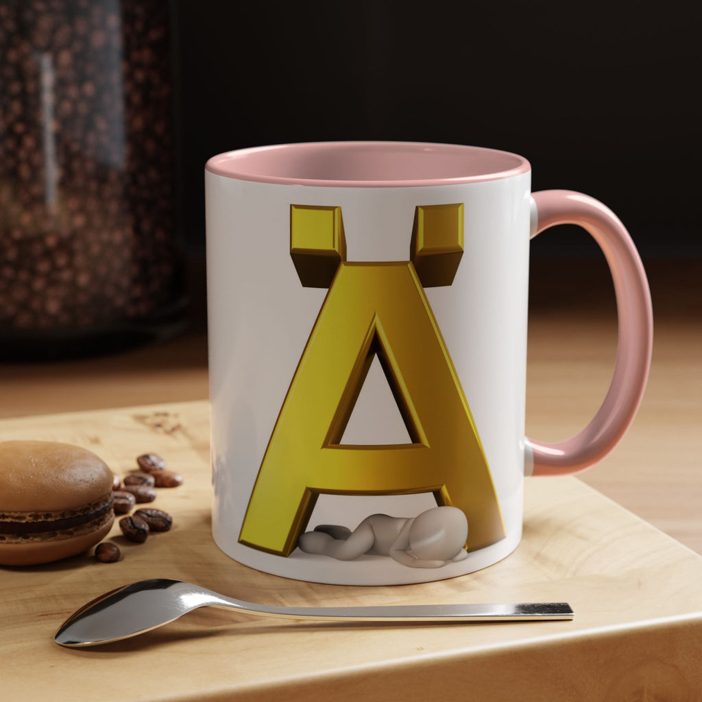 Gold 3D Letter Ä Accent Coffee Mug 11oz 15oz | Monogram Initial Ceramic Mug