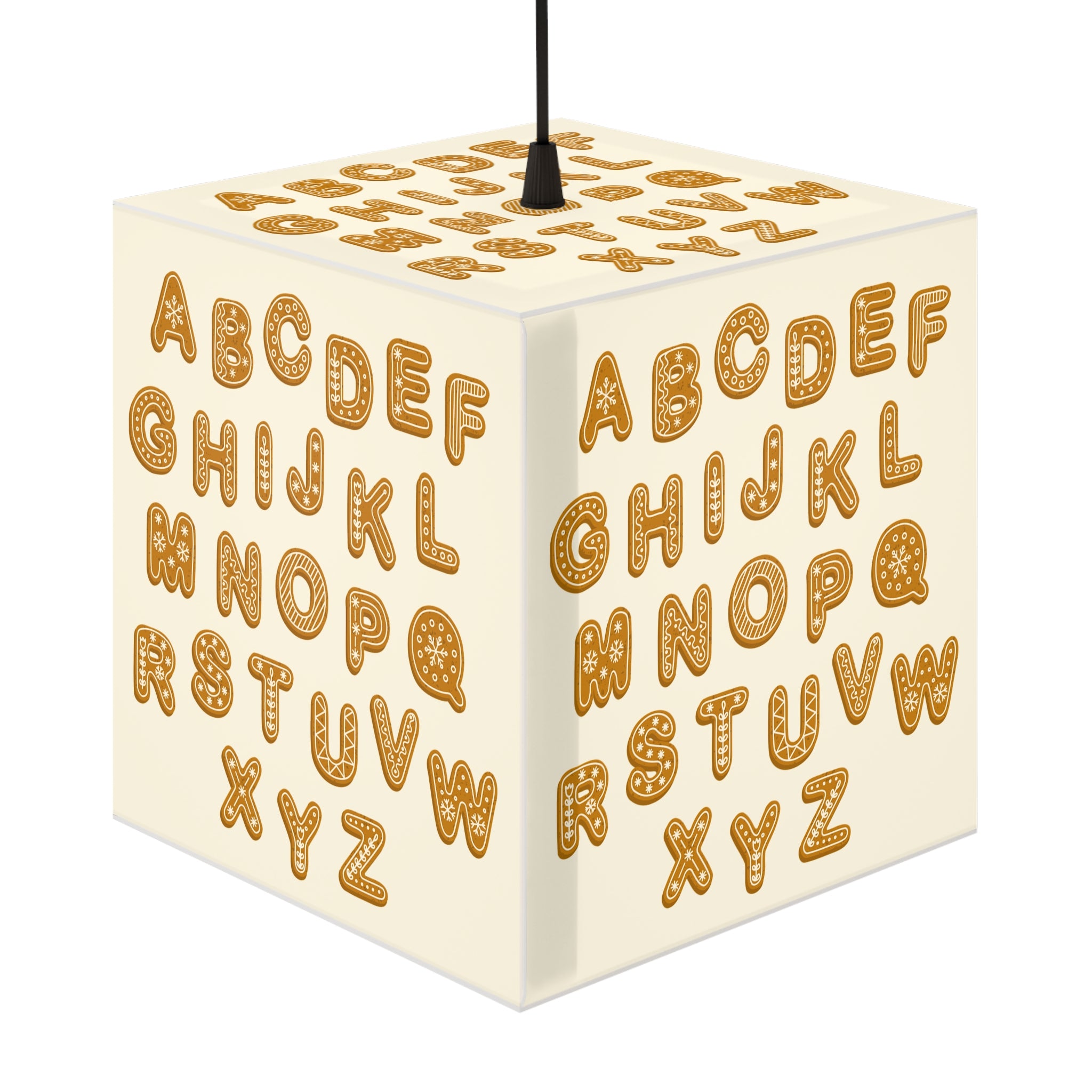 Gingerbread Alphabet Light Cube Lamp | Kids Nursery Nightlight