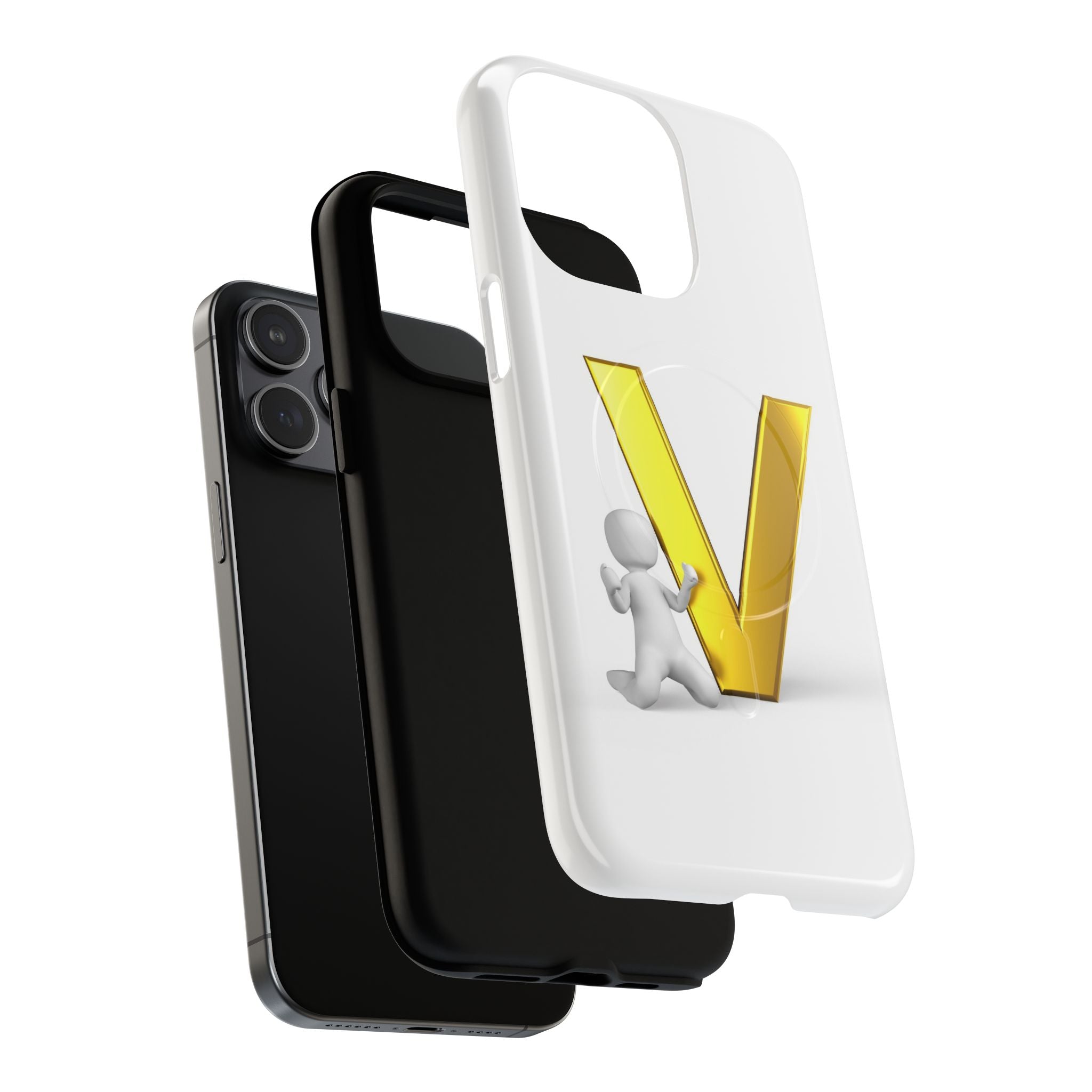 Gold Letter V Monogram Phone Case | Tough Magnetic Case