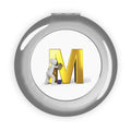 Gold Letter M monogram compact travel mirror | initial makeup mirror