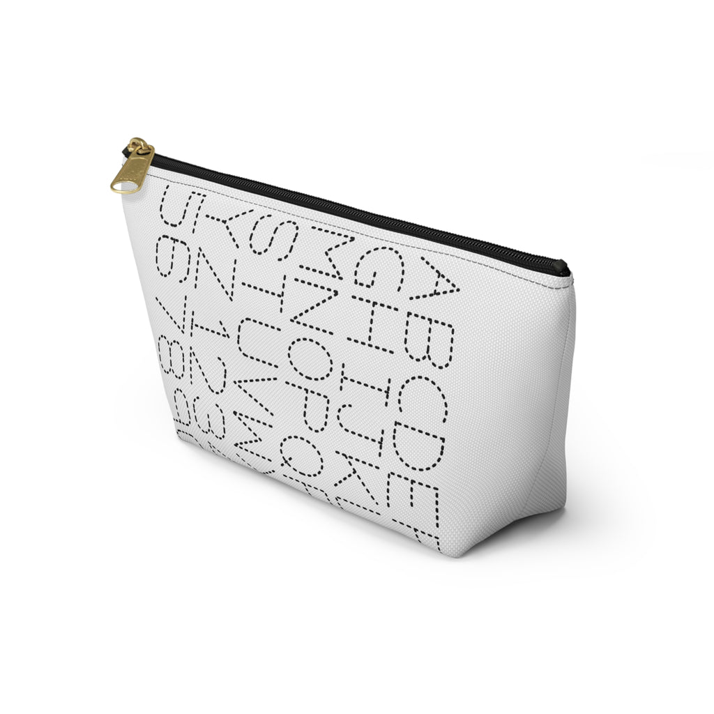 Dotted Alphabet & Numbers Accessory Pouch | T-Bottom Zip Bag