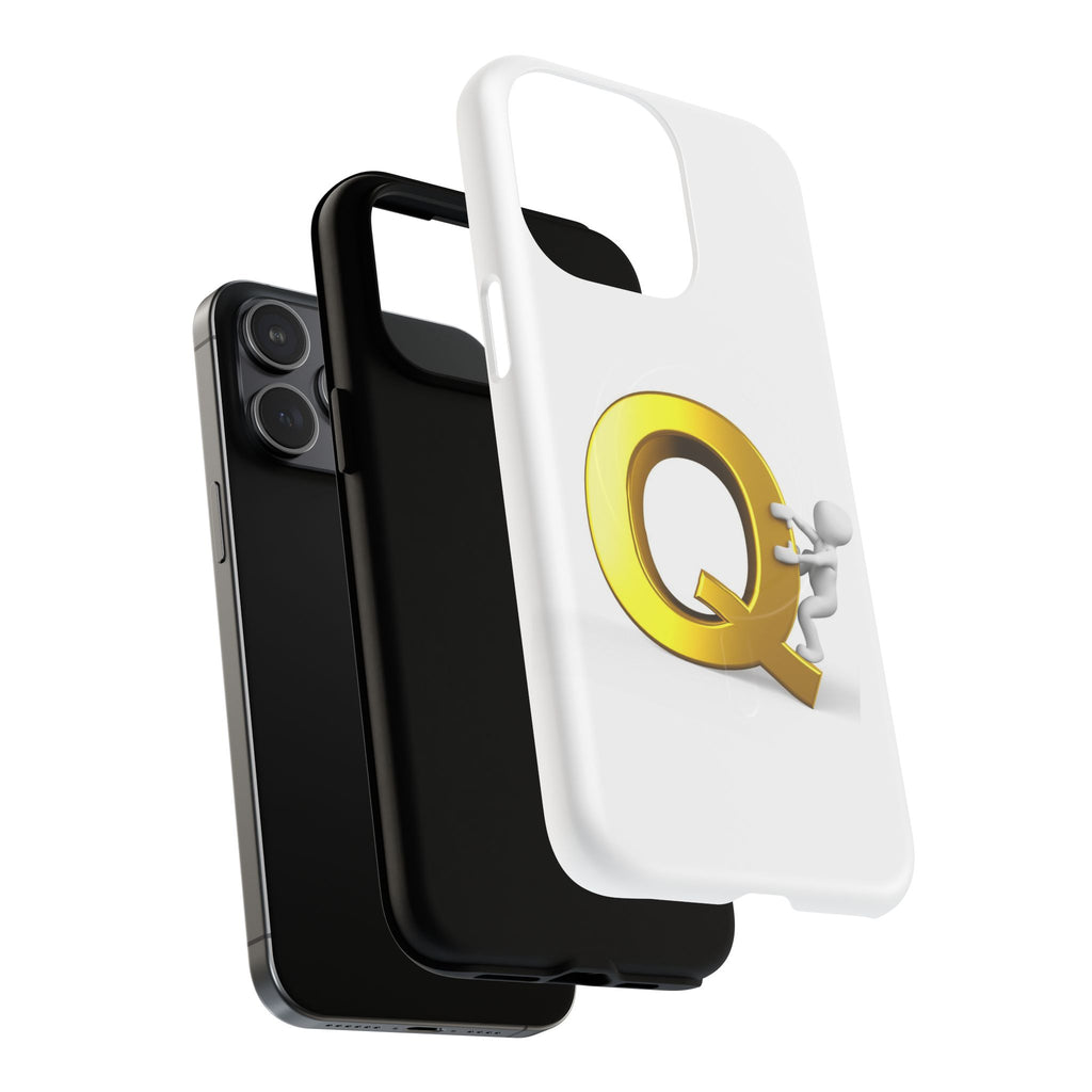 Gold Letter Q design phone case | Magnetic Tough Case