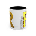 Gold Letter R with 3D Figure Accent Coffee Mug | Monogram Initial Mug