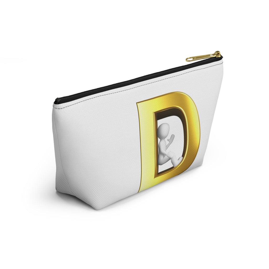 Gold Letter D with 3D Figure Accessory Pouch