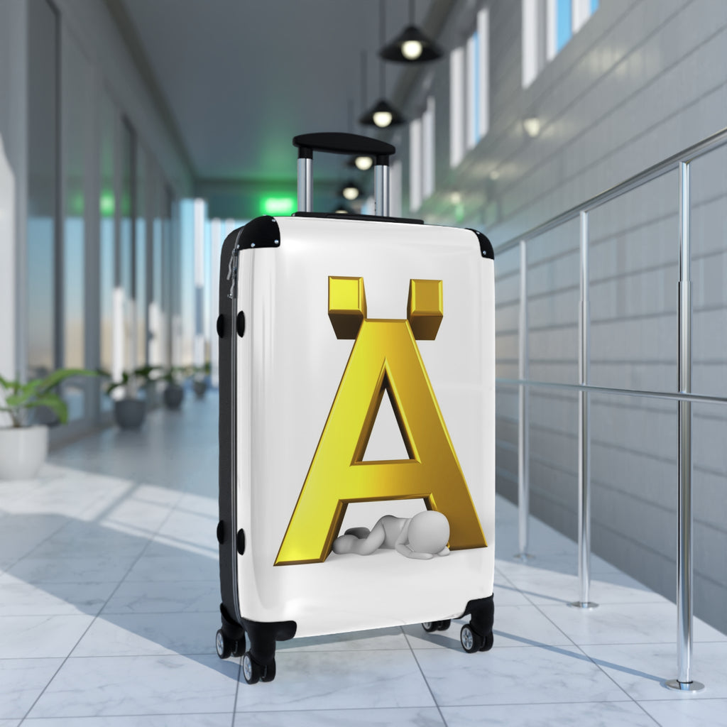 Gold Letter Ä Monogram Suitcase | Personalized Initial Luggage