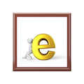 3D Gold 'e' Letter with Figure Jewelry Box | Personalized Initial Keepsake