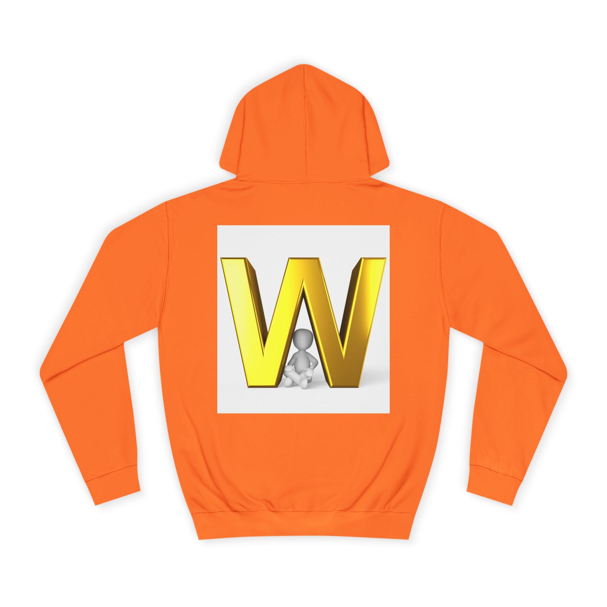 Gold 3D Letter W Hoodie | Monogram Initial Sweatshirt