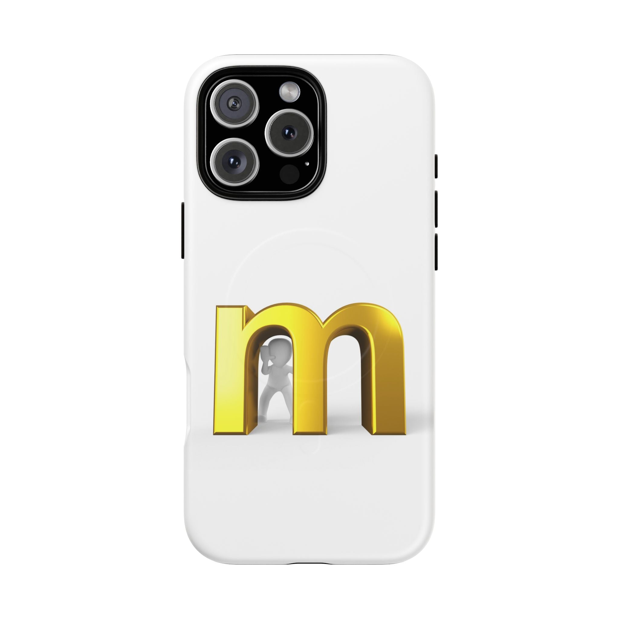 Coque de téléphone Lettre M dorée | Coque magnétique renforcée, Initiale Monogramme
