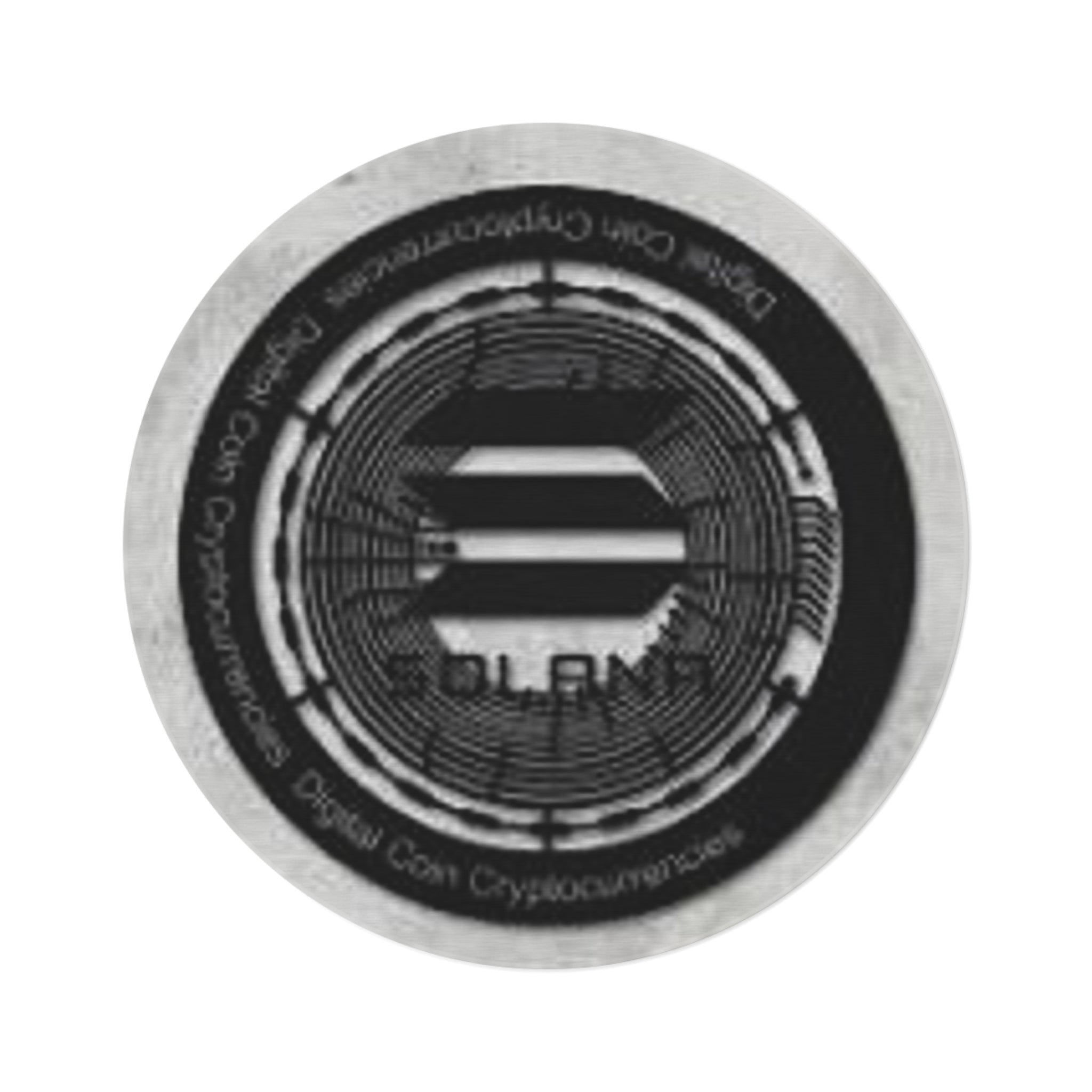Solana Cryptocurrency Coin round rug | Crypto Logo Floor Mat, Modern Gray Accent