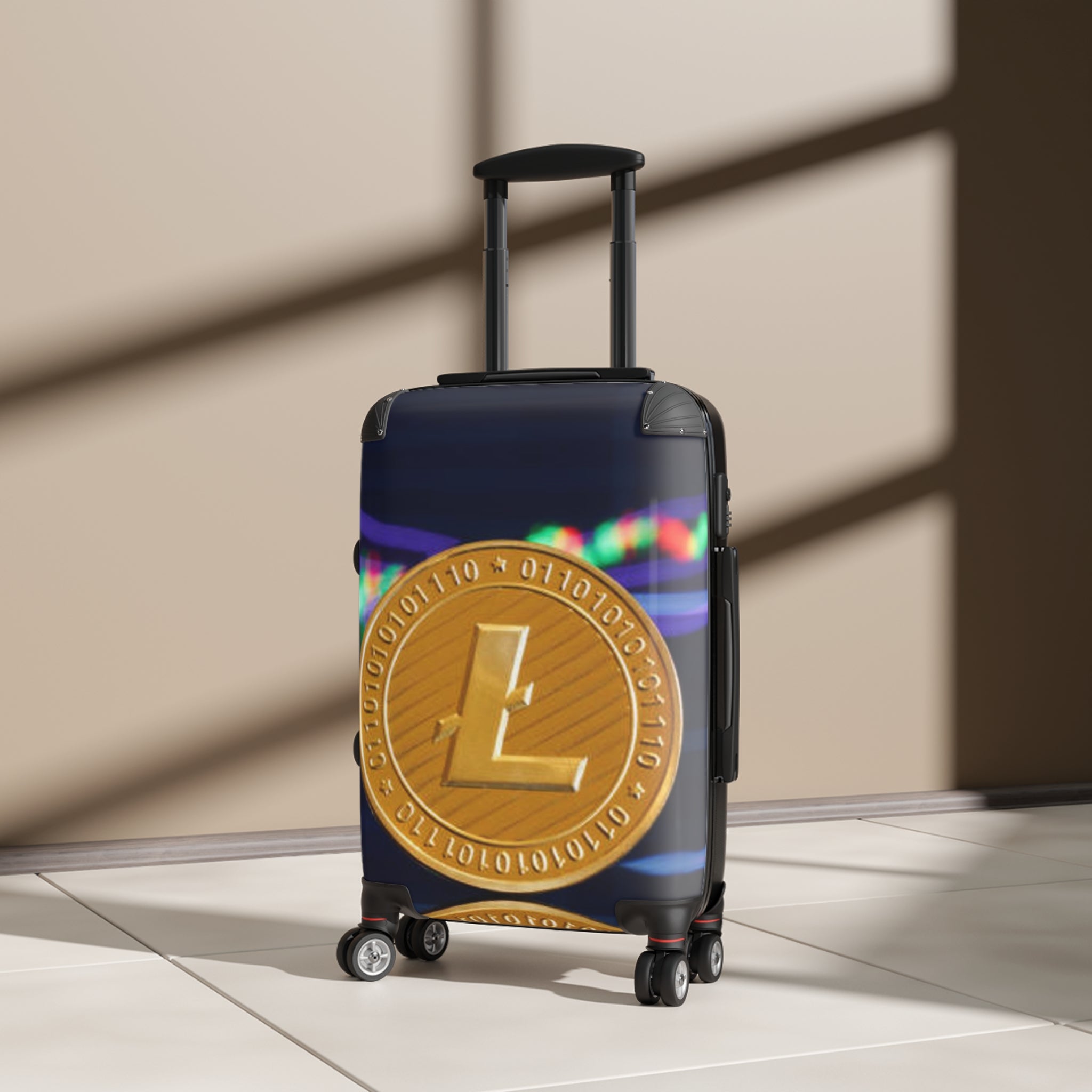Litecoin Crypto Coin Suitcase | Luggage with Cryptocurrency Design
