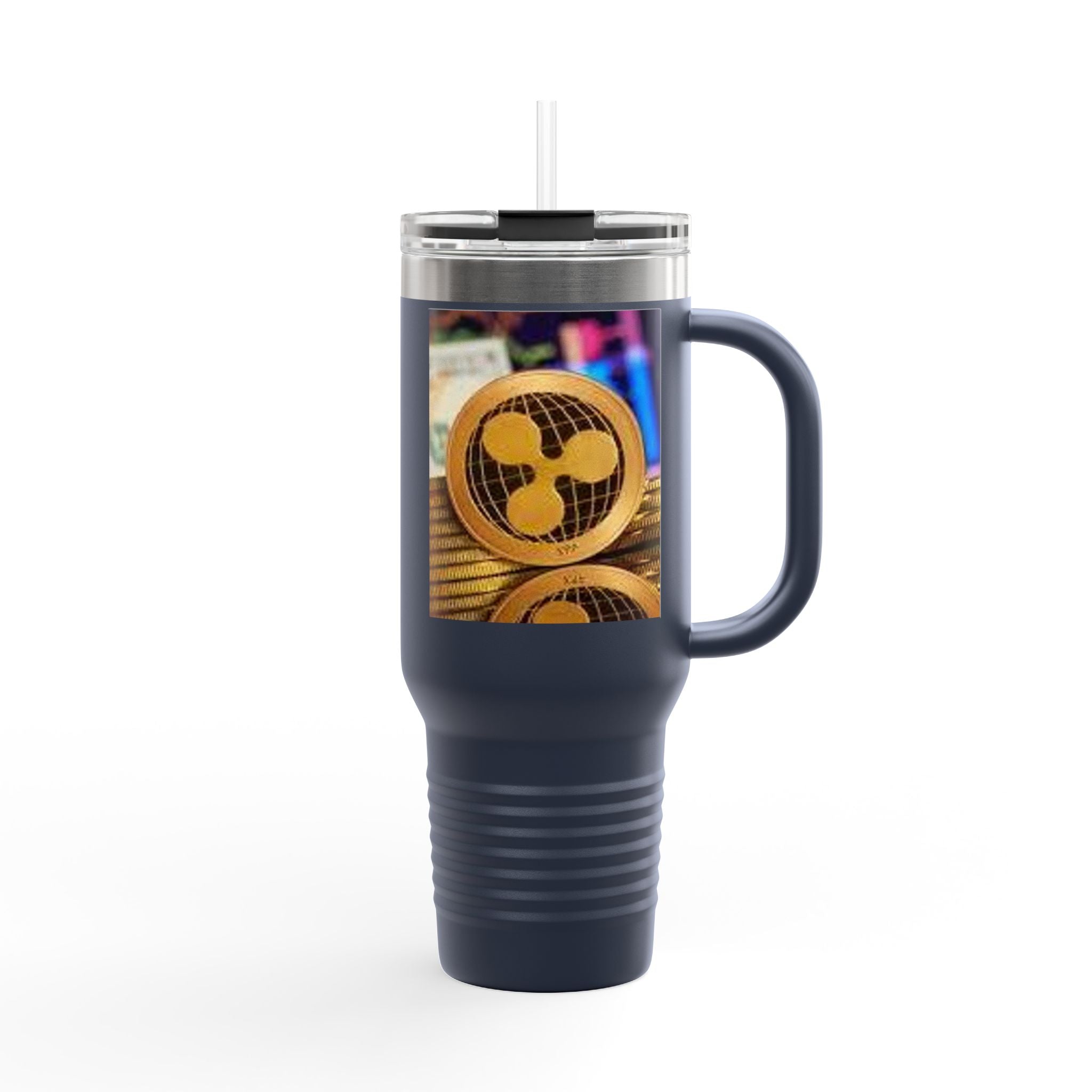Ripple Crypto Coin Stack Insulated Travel Mug | 40oz
