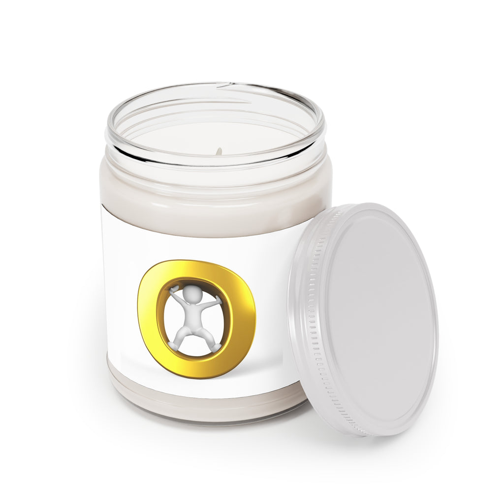 Gold Letter O Candle | 9oz Soy Candle with White Lid
