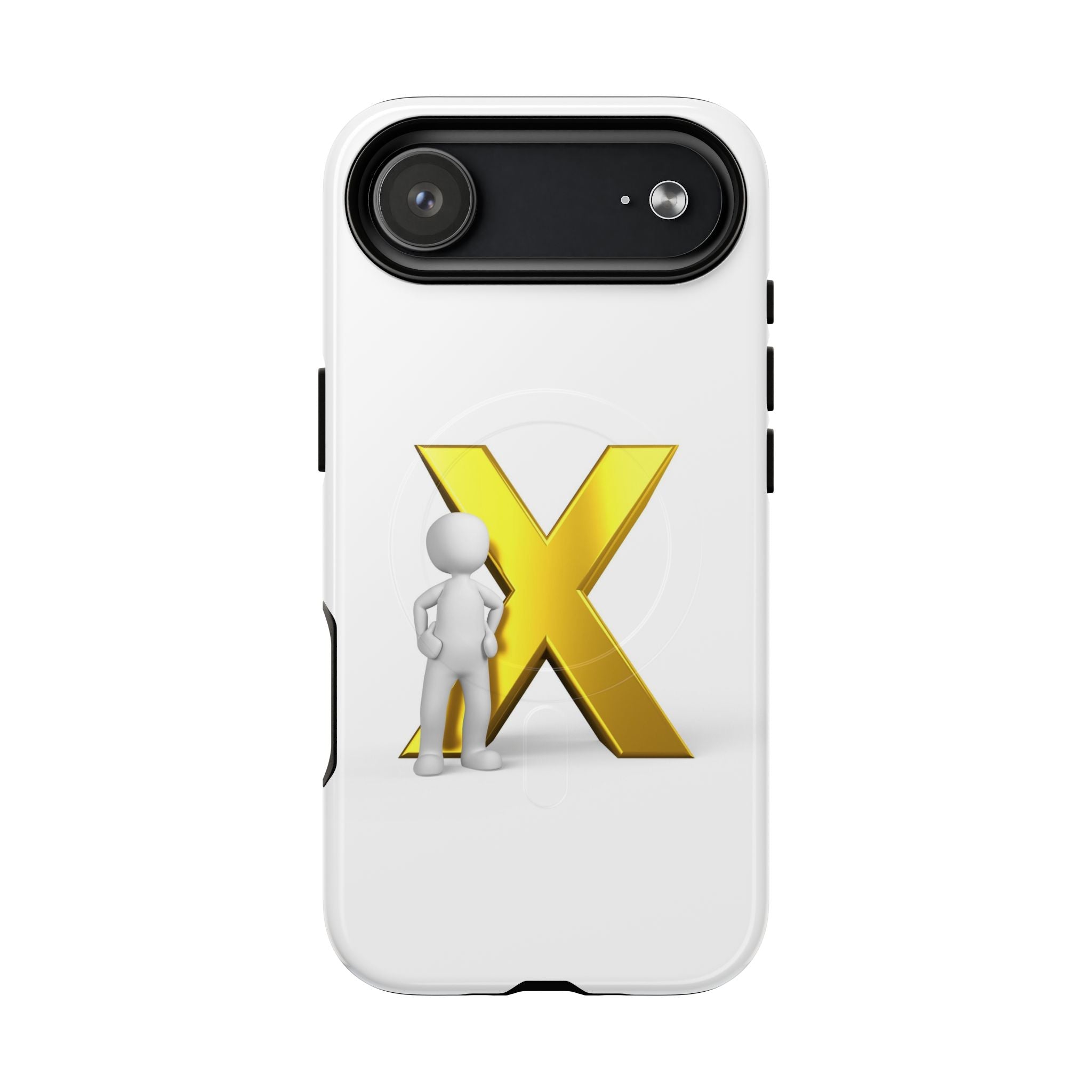 3D Figure with Gold X phone case | Magnetic Tough Case