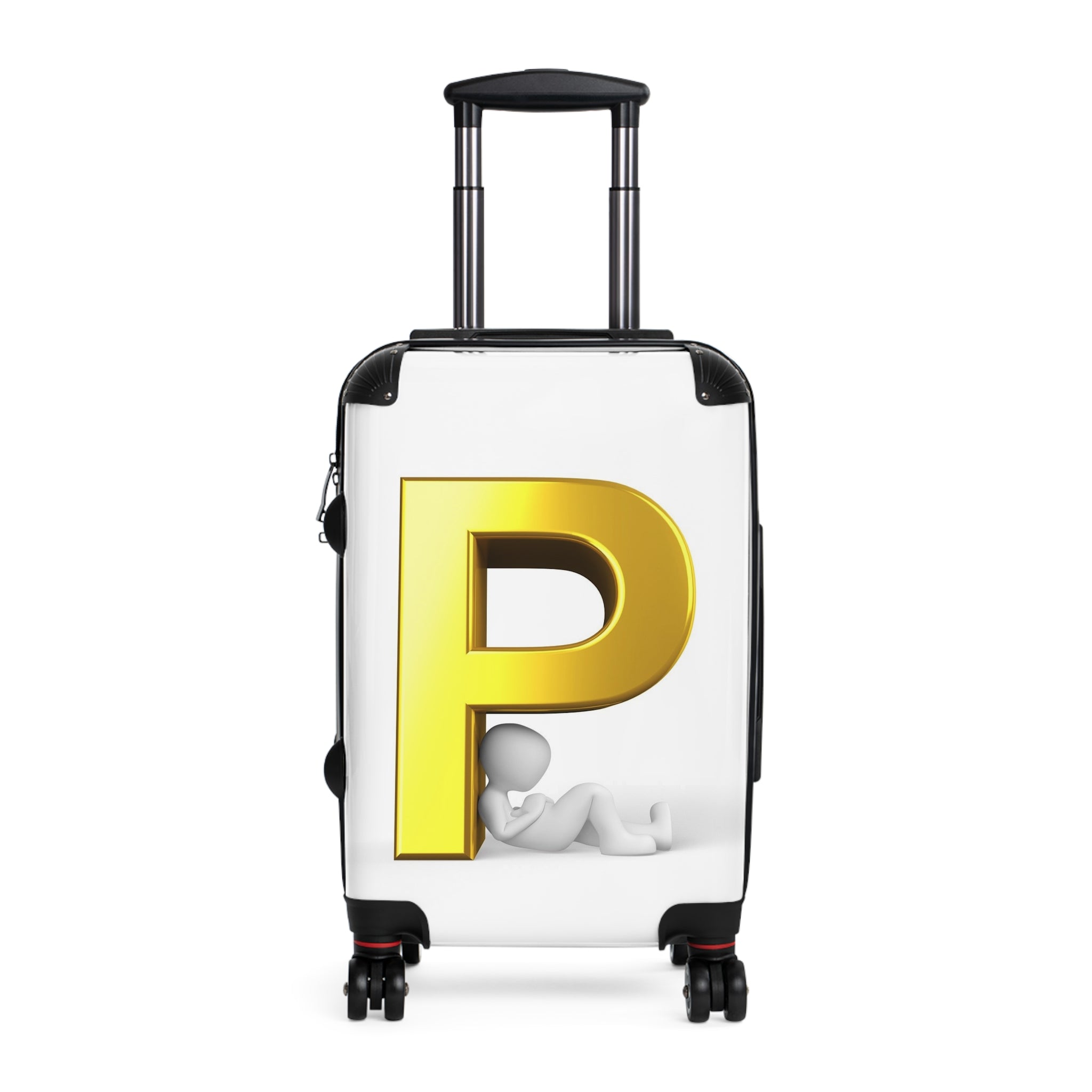 Gold Letter P Monogram Suitcase | Personalized Initial Luggage