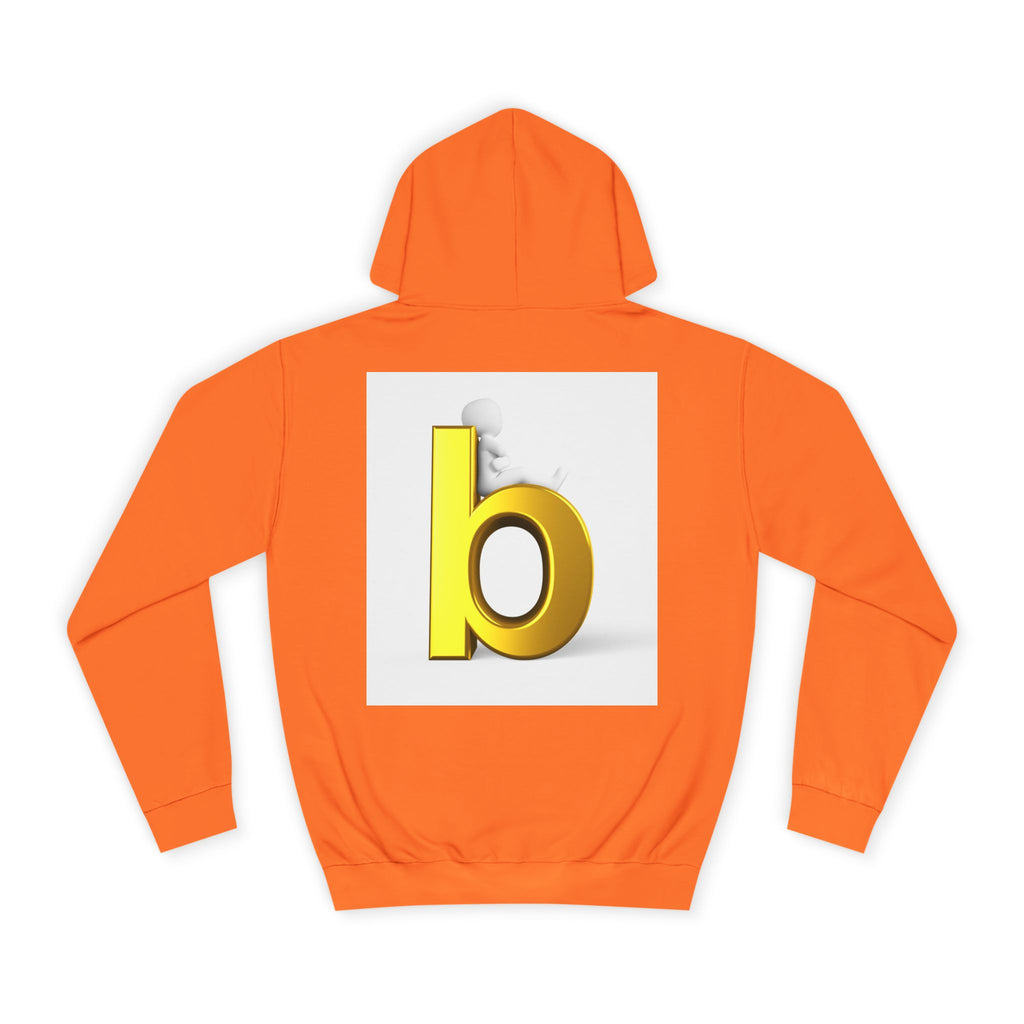 Yellow 3D Letter b Hoodie | Minimal Monogram Initial Sweatshirt