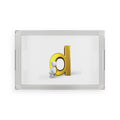Golden Letter D Initial Acrylic Serving Tray | Monogram Letter D Decor