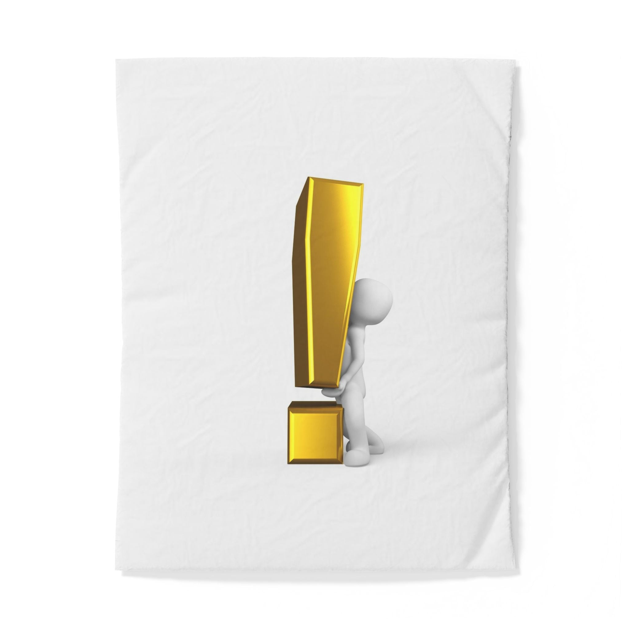 3D Exclamation Mark Duvet Cover | Minimalist Symbol Bedding