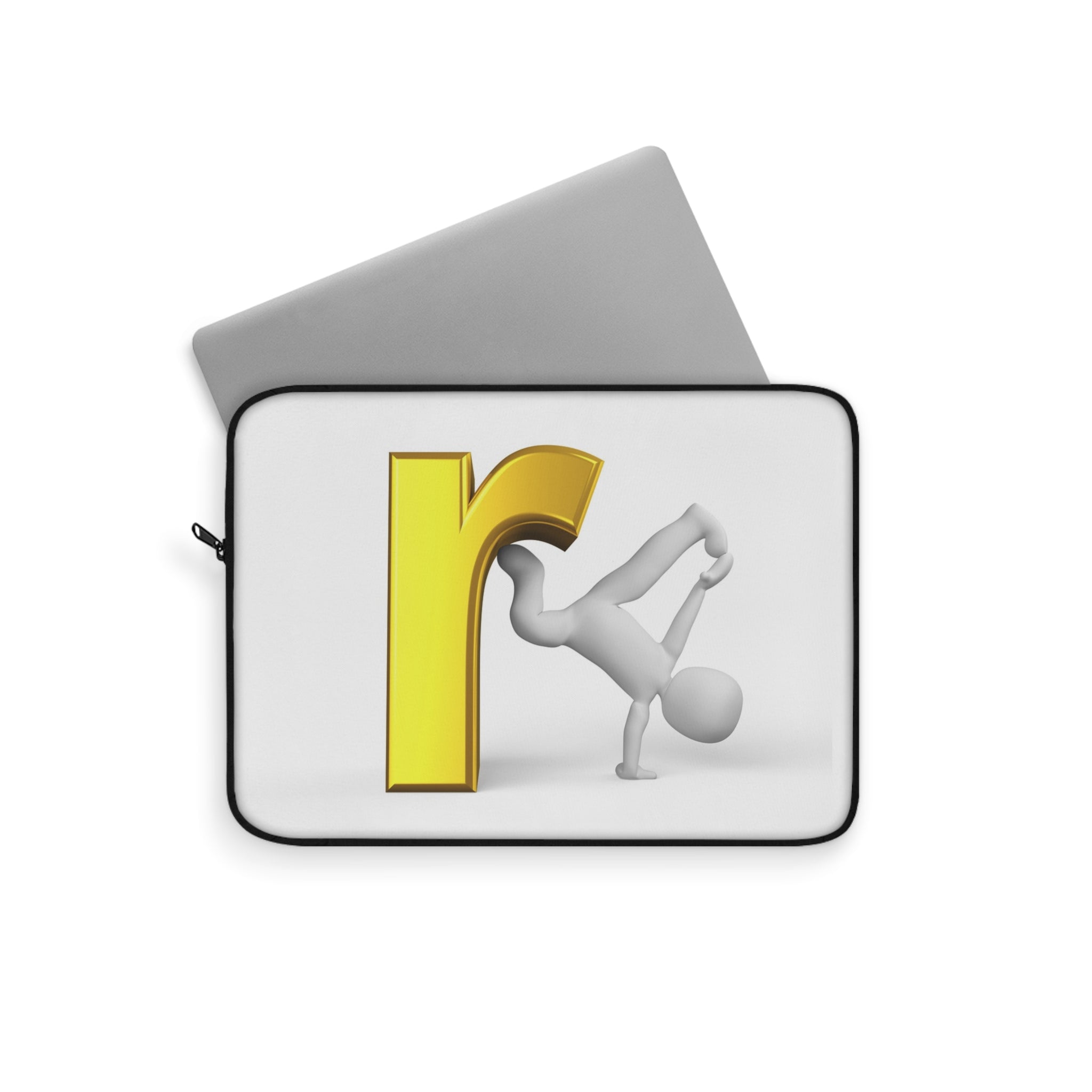 Yellow Letter R Breakdance Laptop Sleeve | Alphabet Dance Design