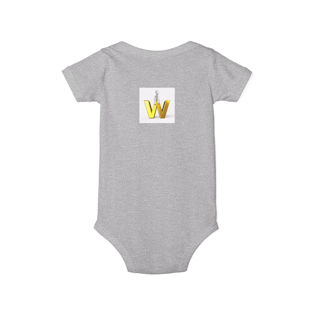 Gold Letter W Infant Onesie | Baby Monogram Initial