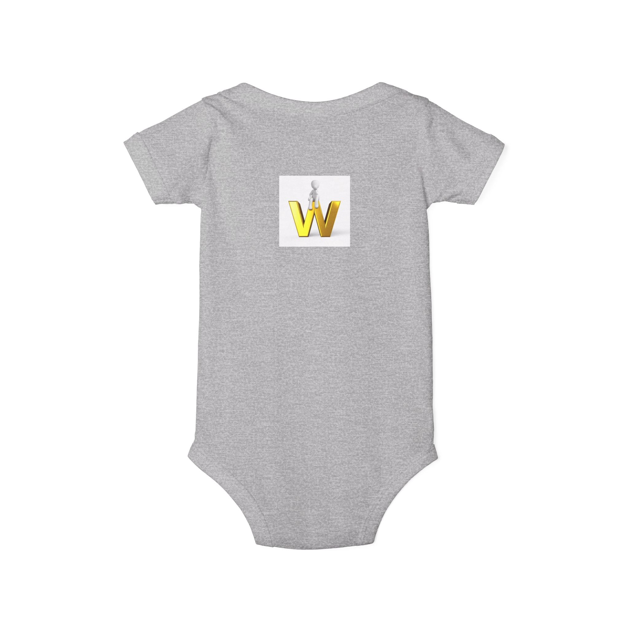 Gold Letter W Infant Onesie | Baby Monogram Initial