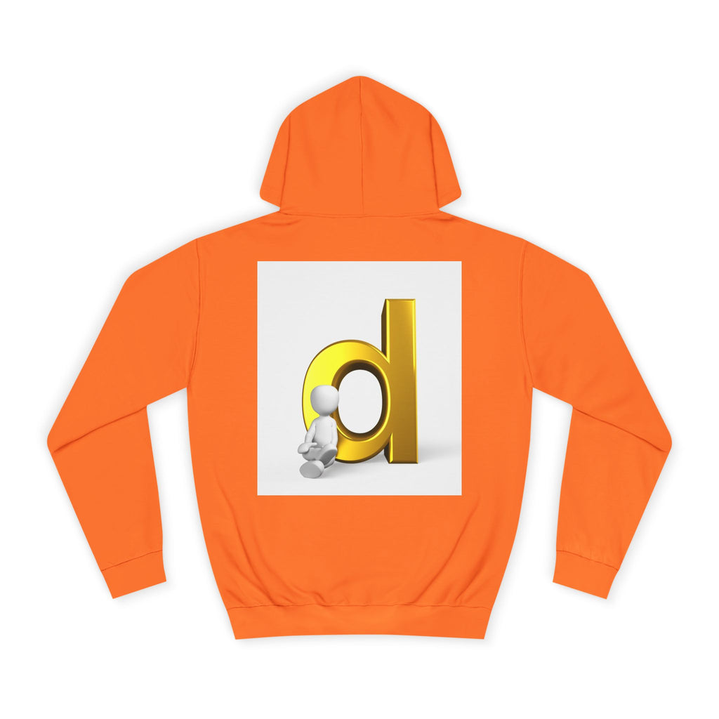 3D Gold Letter D Hoodie | Minimal Monogram Initial Sweatshirt