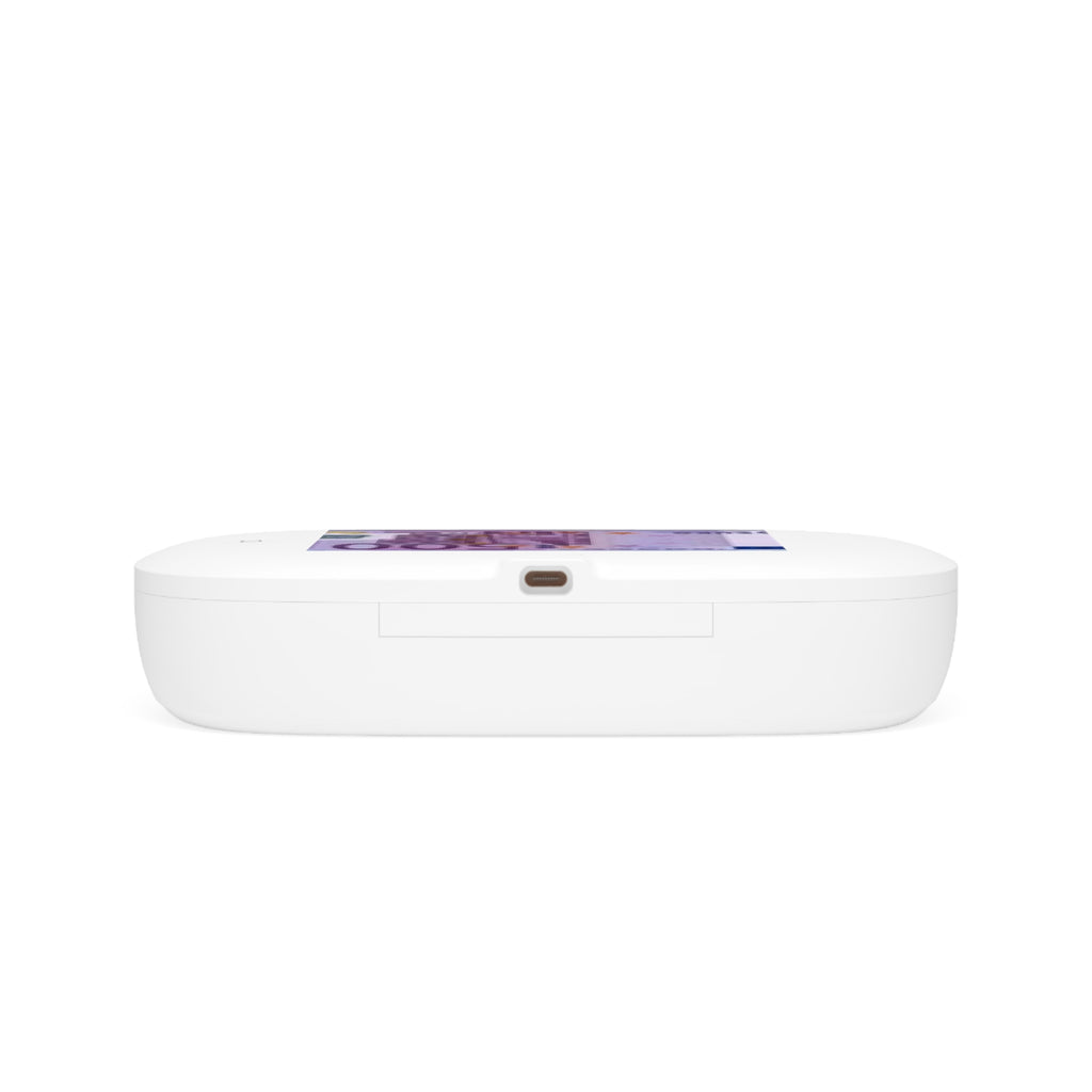 Euro Banknote Design UV Phone Sanitizer and Wireless Charging Pad
