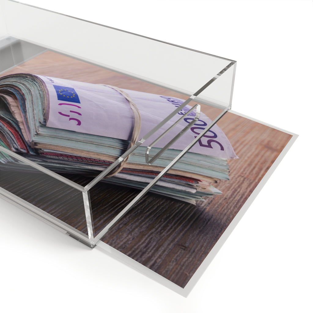 Bundle of Euros Acrylic Serving Tray | Money Photography Home Decor