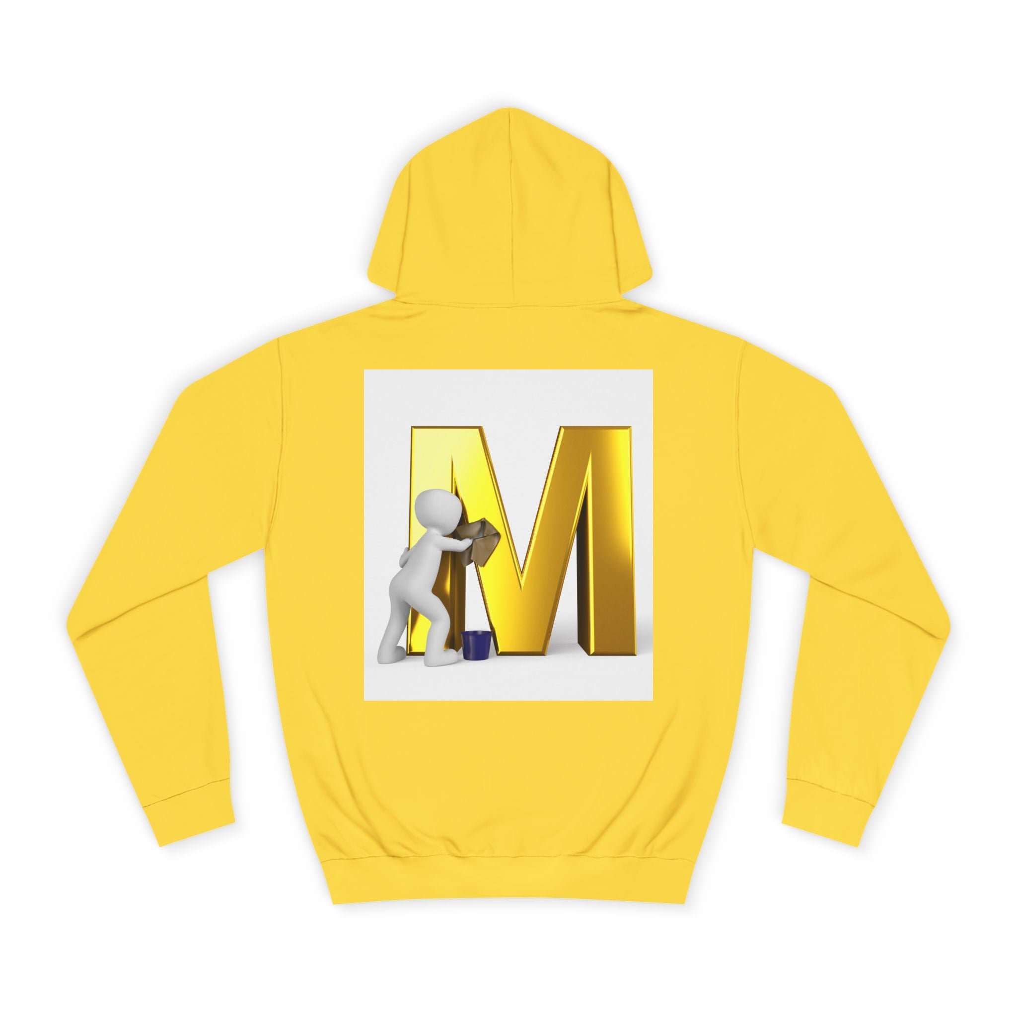 Gold Letter M with Figure Hoodie | Monogram Initial M Sweatshirt