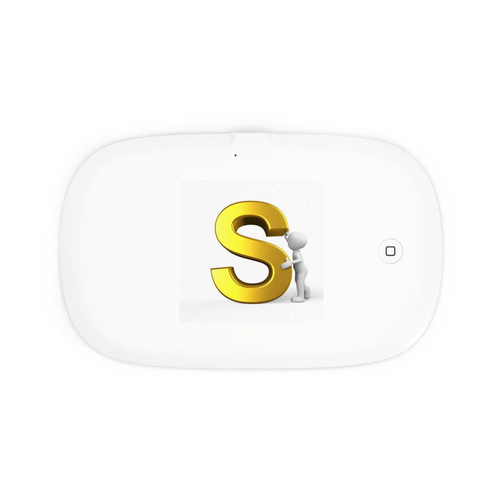 Gold Letter S Logo UV Phone Sanitizer and Wireless Charging Pad | Monogram S