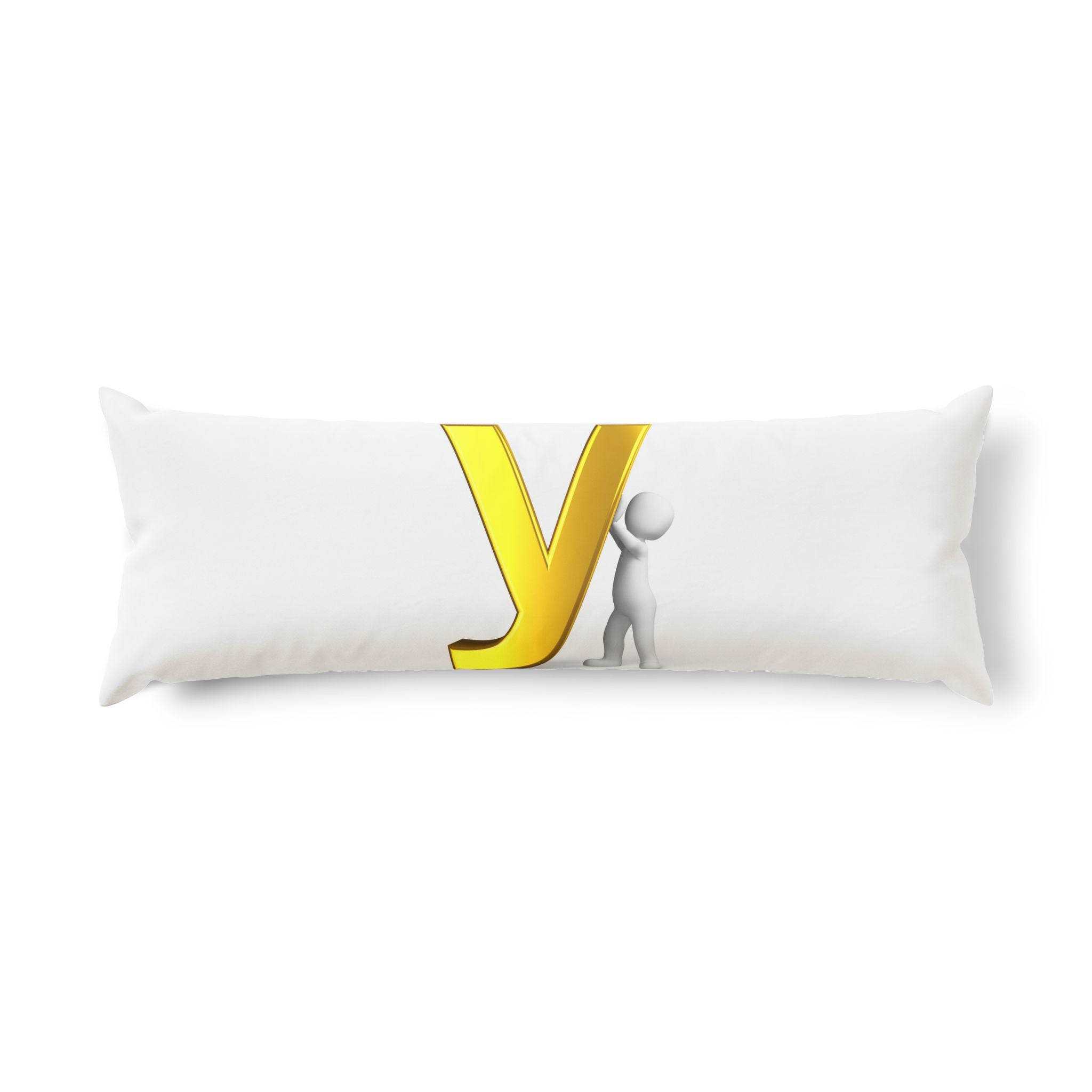 Gold Letter Y with Character Body Pillow | Alphabet Initial Pillow