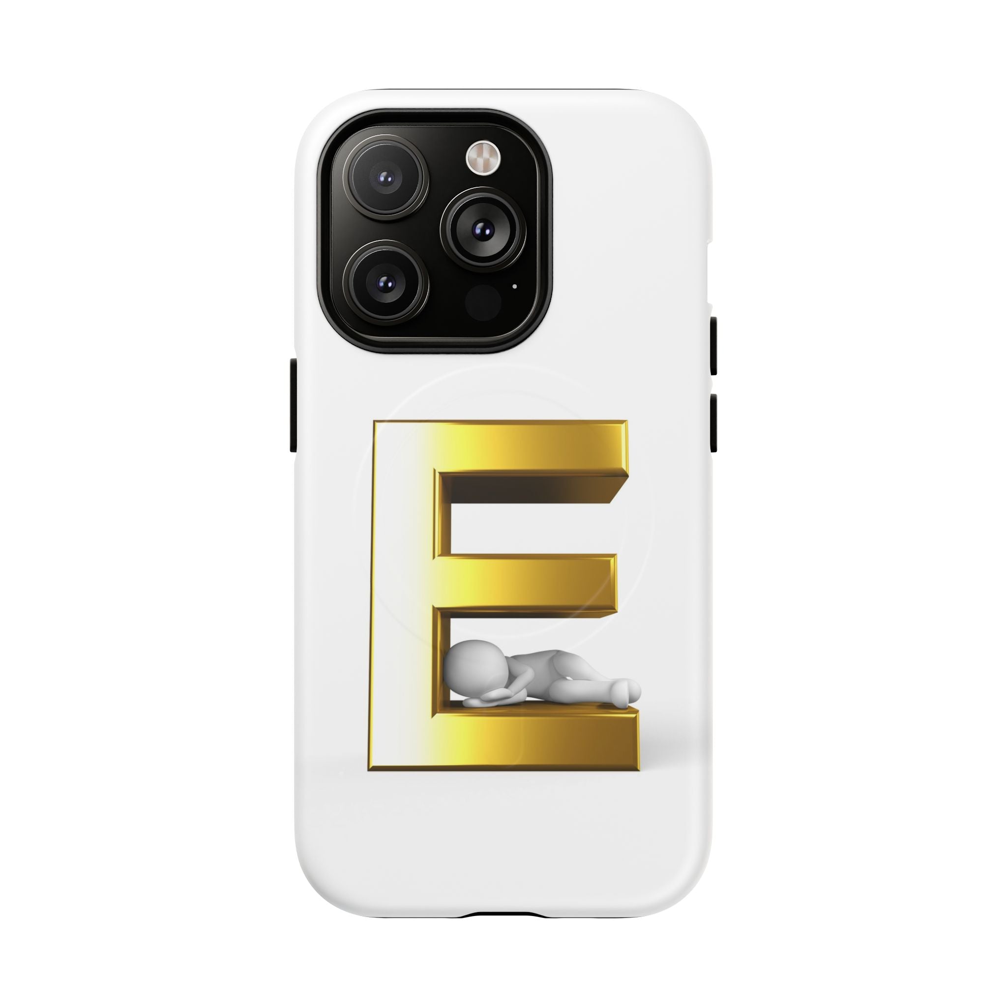 Coque de téléphone Monogramme Lettre E Dorée | Coque Magnétique Renforcée