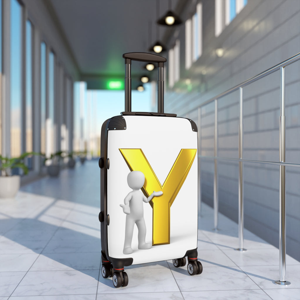 Gold Letter Y Initial Suitcase | Monogram Luggage Cover