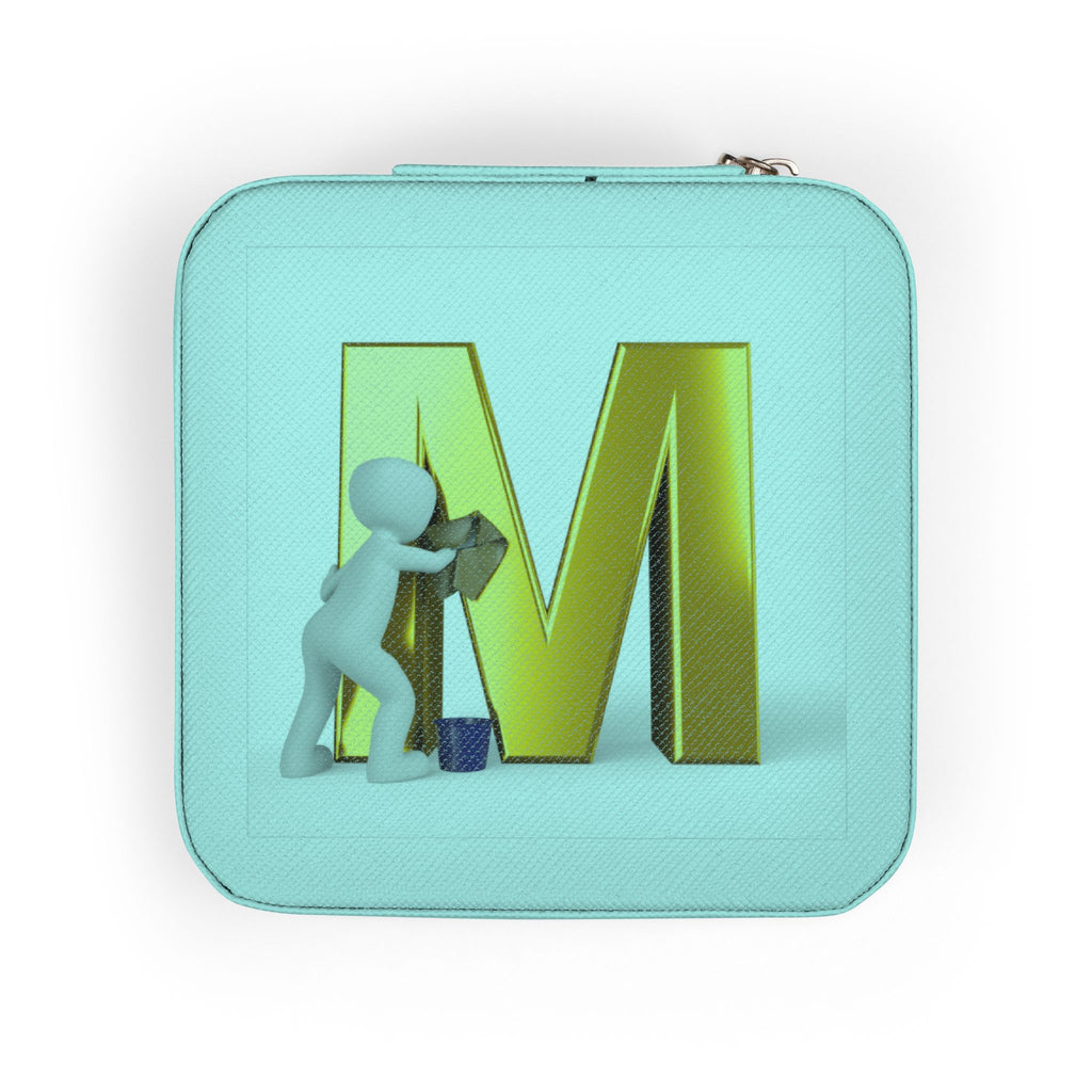 Monogram M Jewelry Travel Case | Compact Velvet Organizer | Portable Ring Earring Box