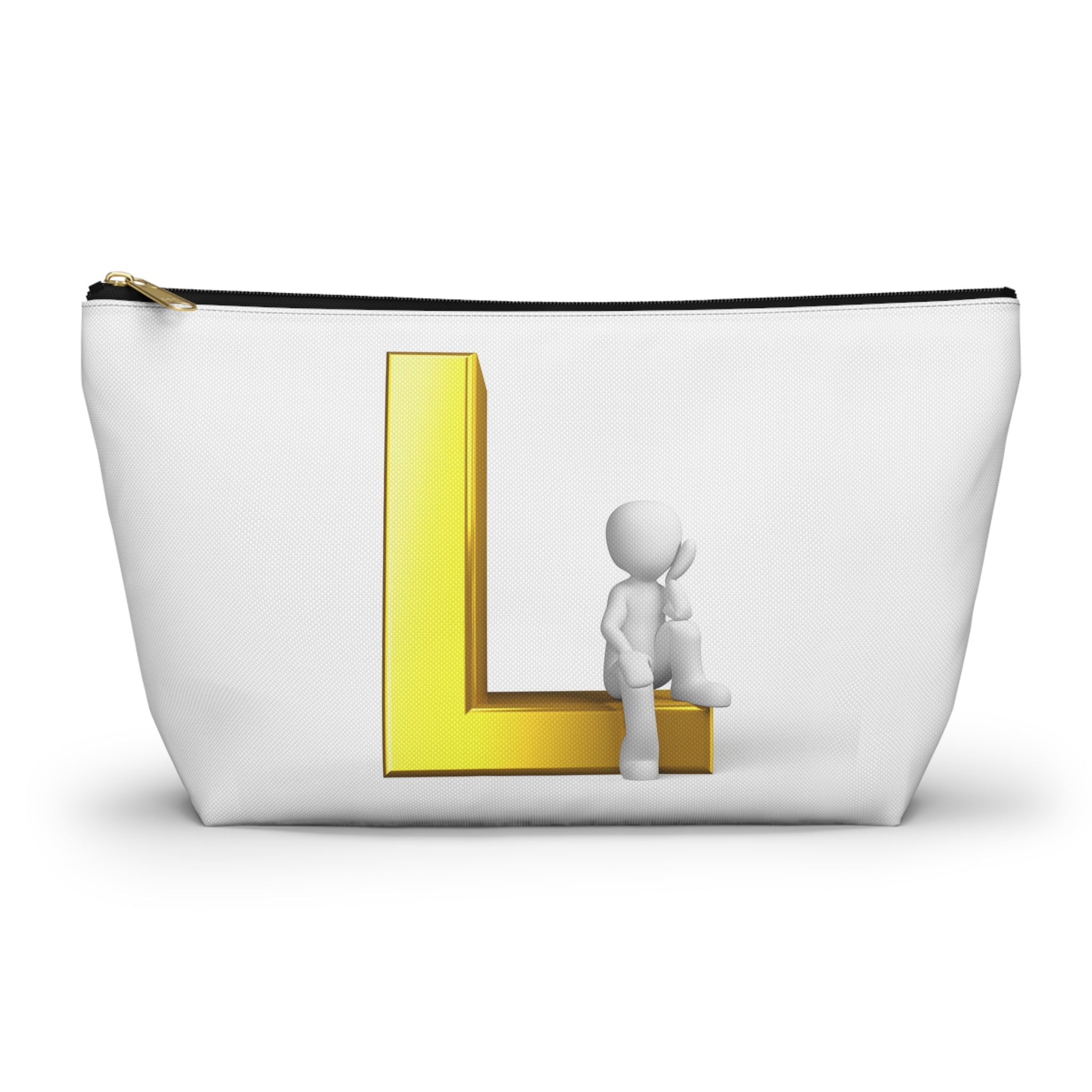 Trousse de rangement Lettre L 3D avec figurine assise