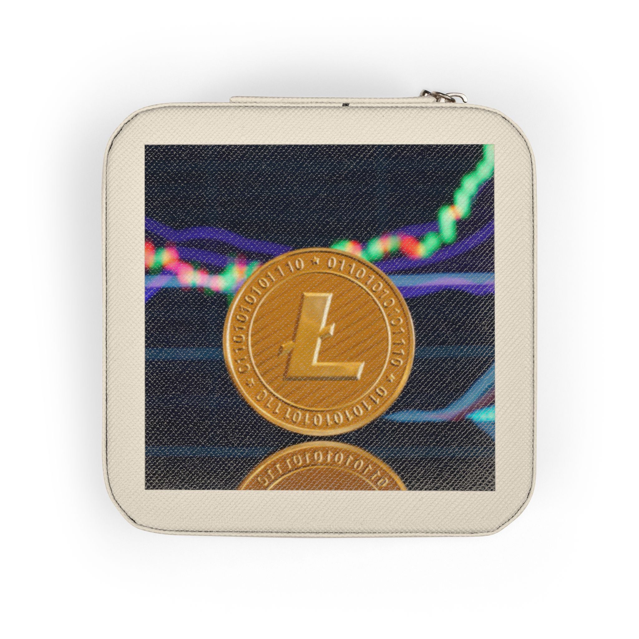 Litecoin Crypto Coin Jewelry Case | Travel Jewelry Box, Compact Storage