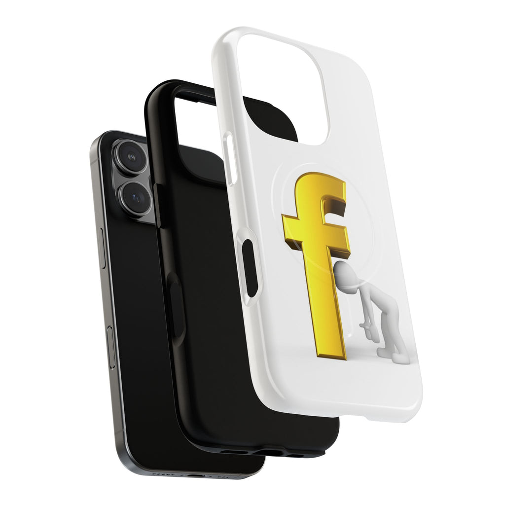 3D Gold Letter F Phone Case | Tough Magnetic Case