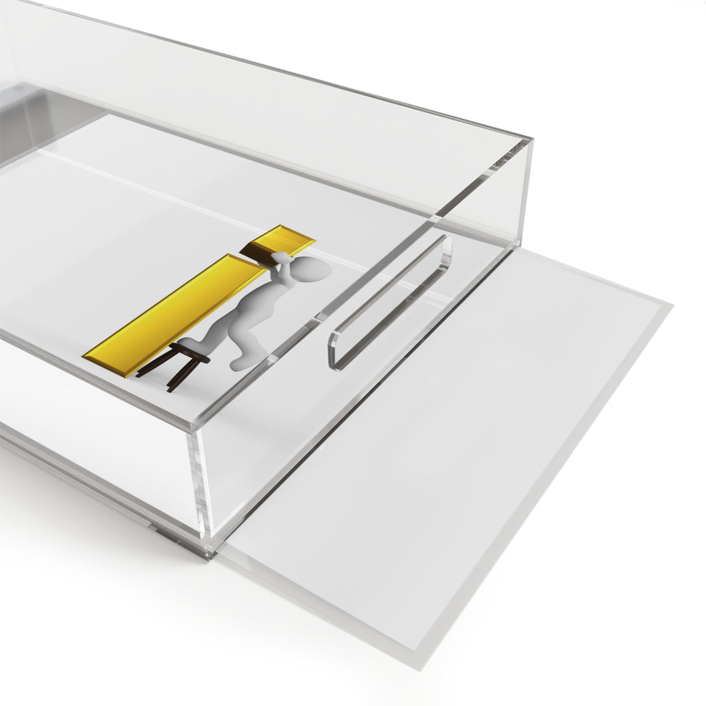 3D Figure Building Gold Letter i Acrylic Serving Tray | Minimalist Modern