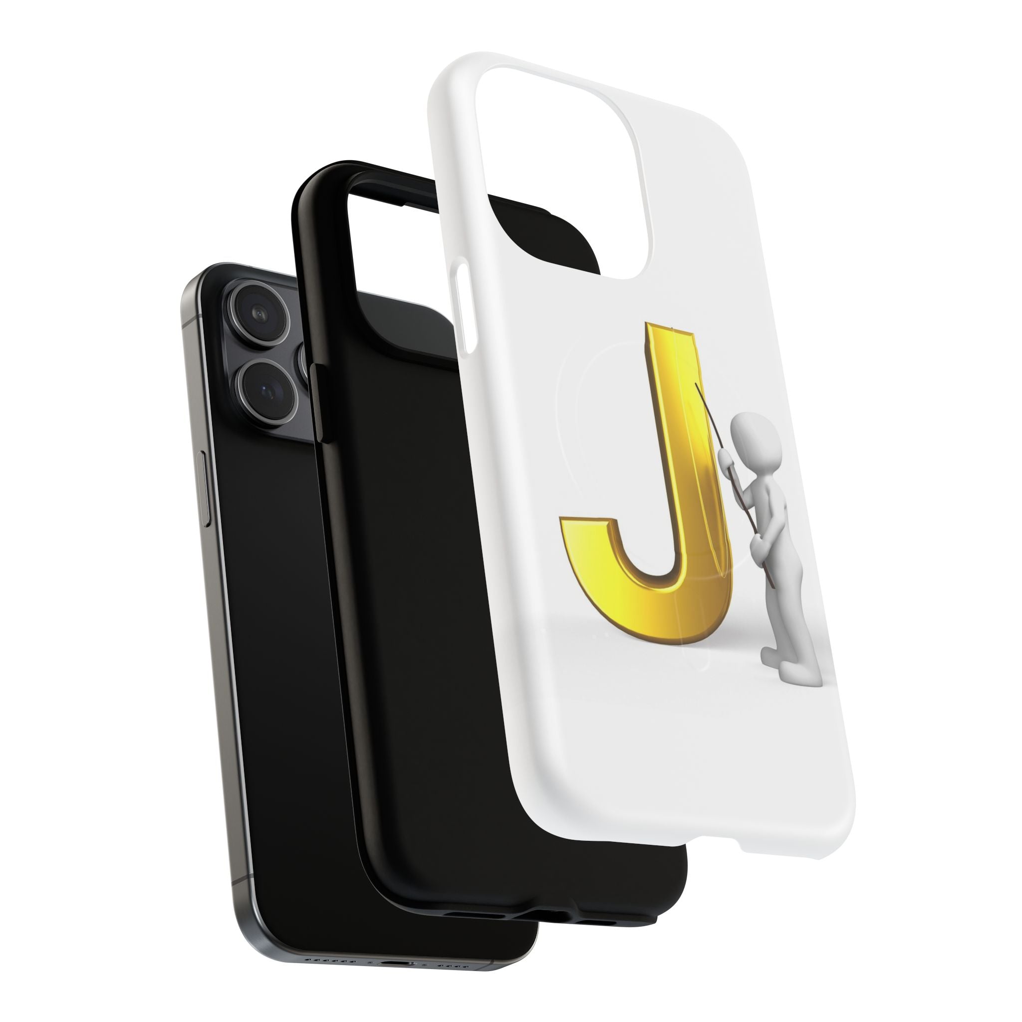 Gold Letter J with Painter Figure Phone Case | Tough Magnetic Case