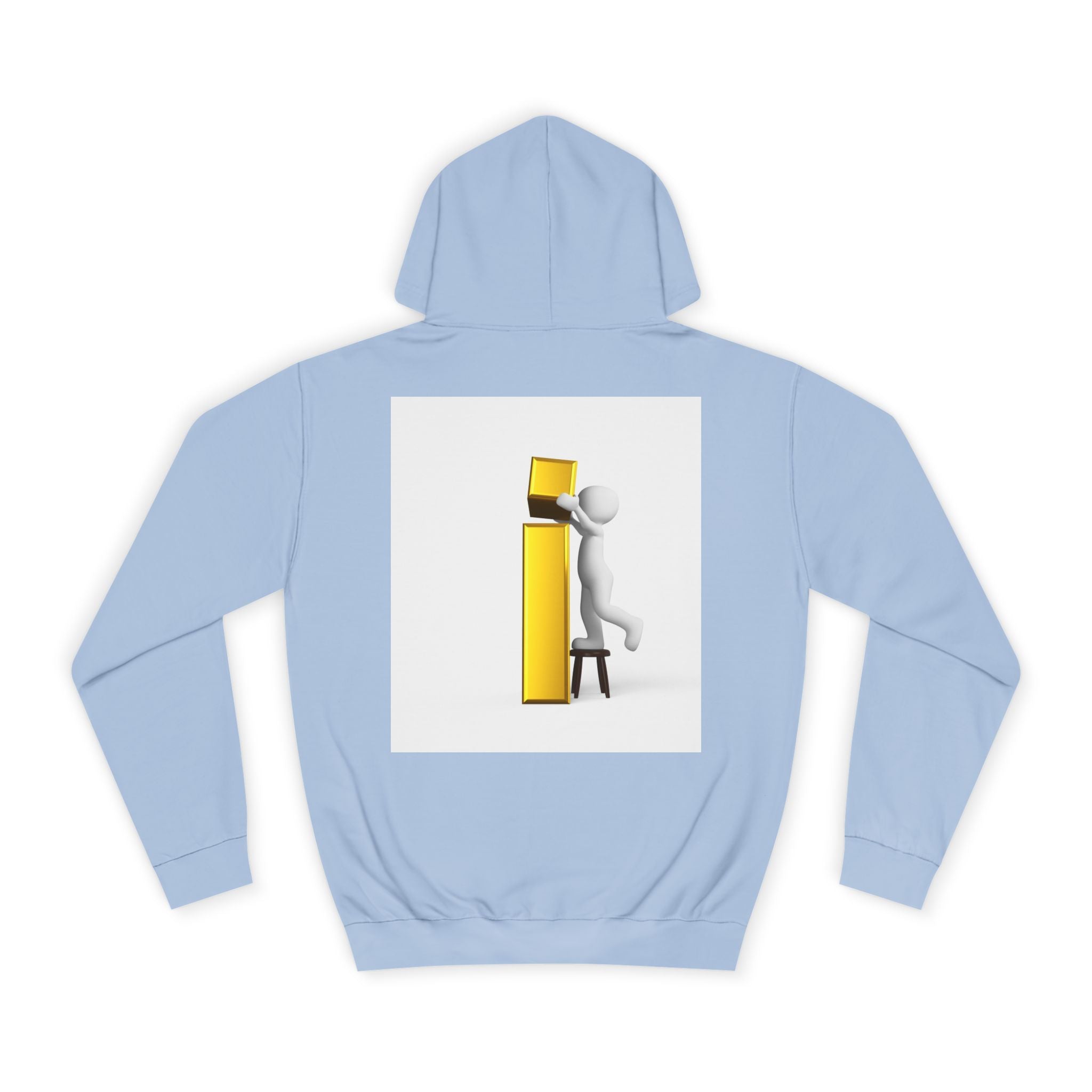 Stick Figure Building Letter i Hoodie | Minimal Illustration