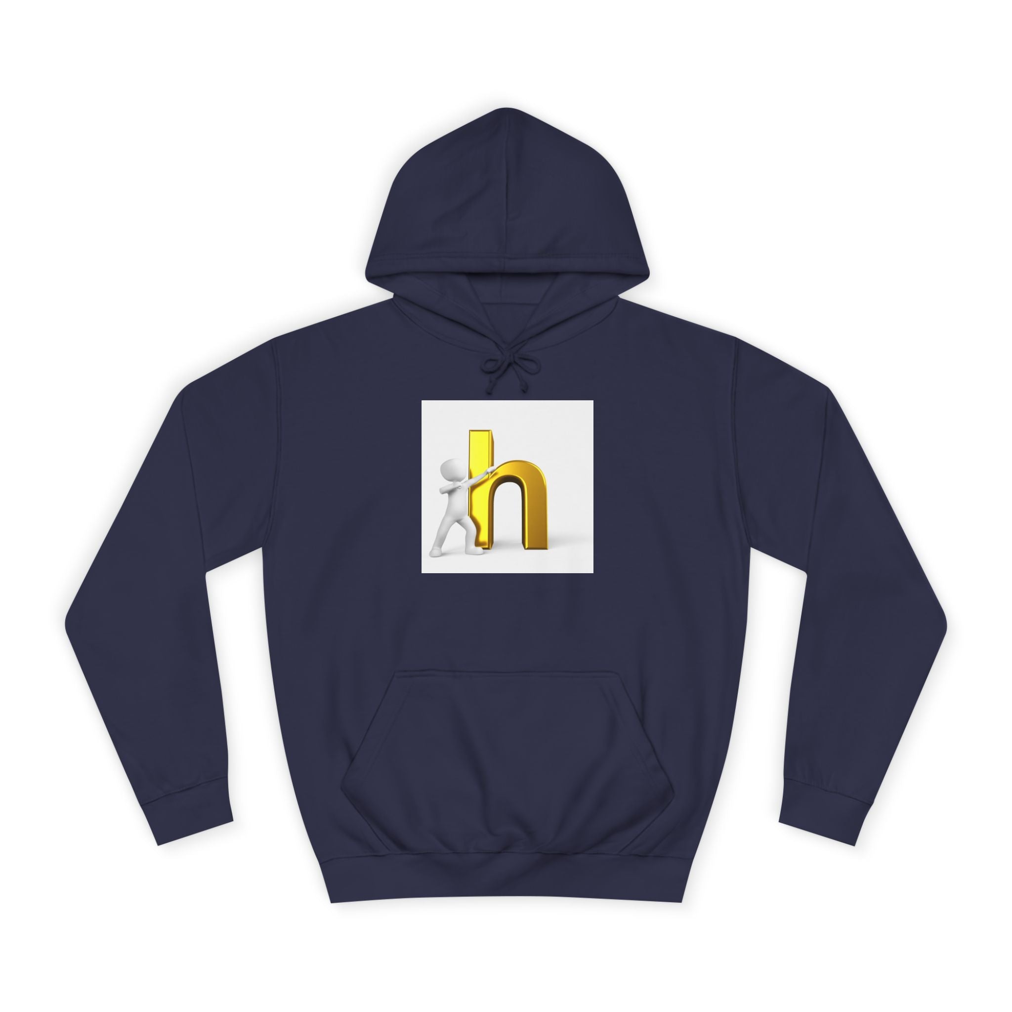 3D Gold Letter H Design Hoodie | Letterman Initial Hoodie