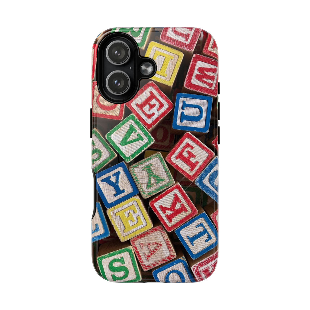 Vintage Alphabet Blocks Phone Case | Tough Magnetic Case