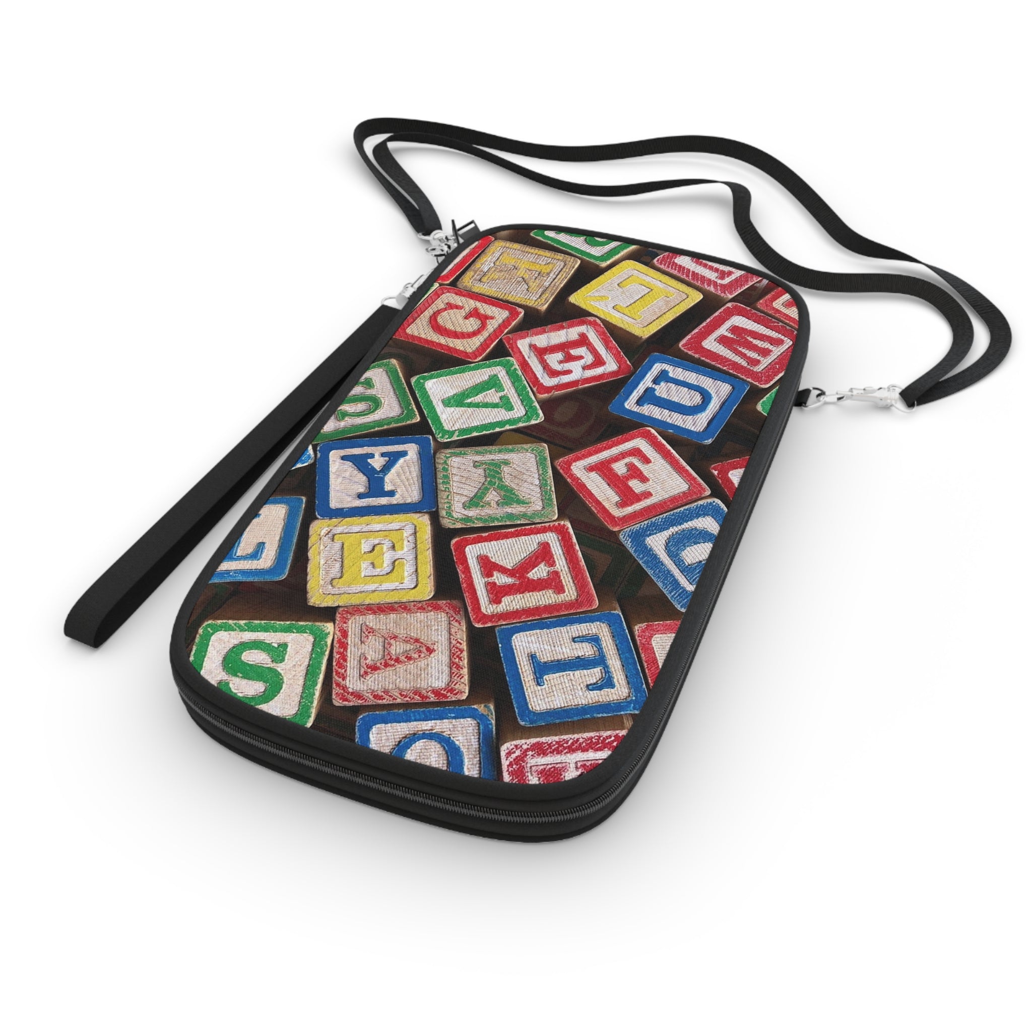 Colorful Wooden Alphabet Blocks Passport Wallet | Kids Blocks Pattern