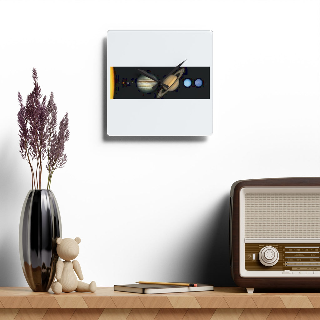 Solar System Planets Acrylic Wall Clock | Space Planet Design
