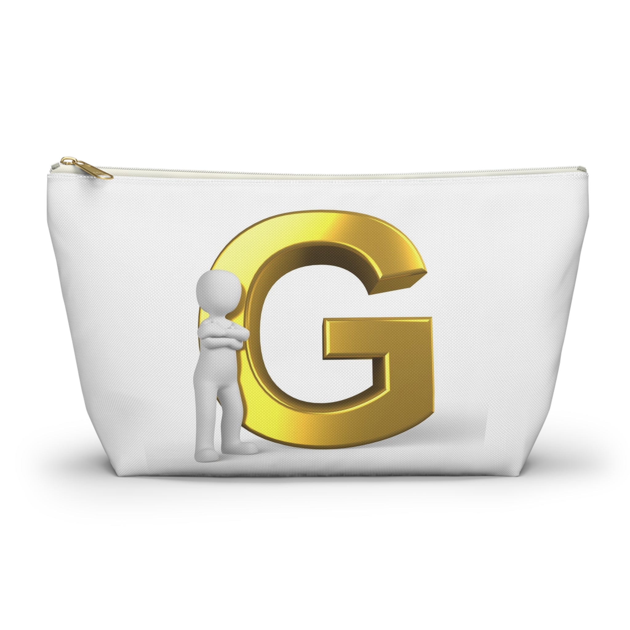 Gold Letter G Monogram Accessory Pouch | Initial Makeup Bag