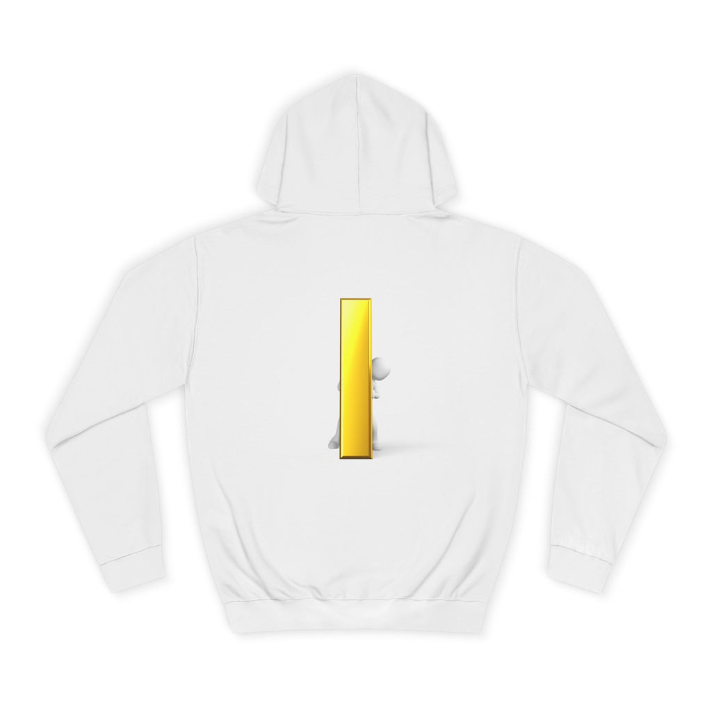 Gold Letter i Character Hoodie | Minimalist 3D Column Illustration