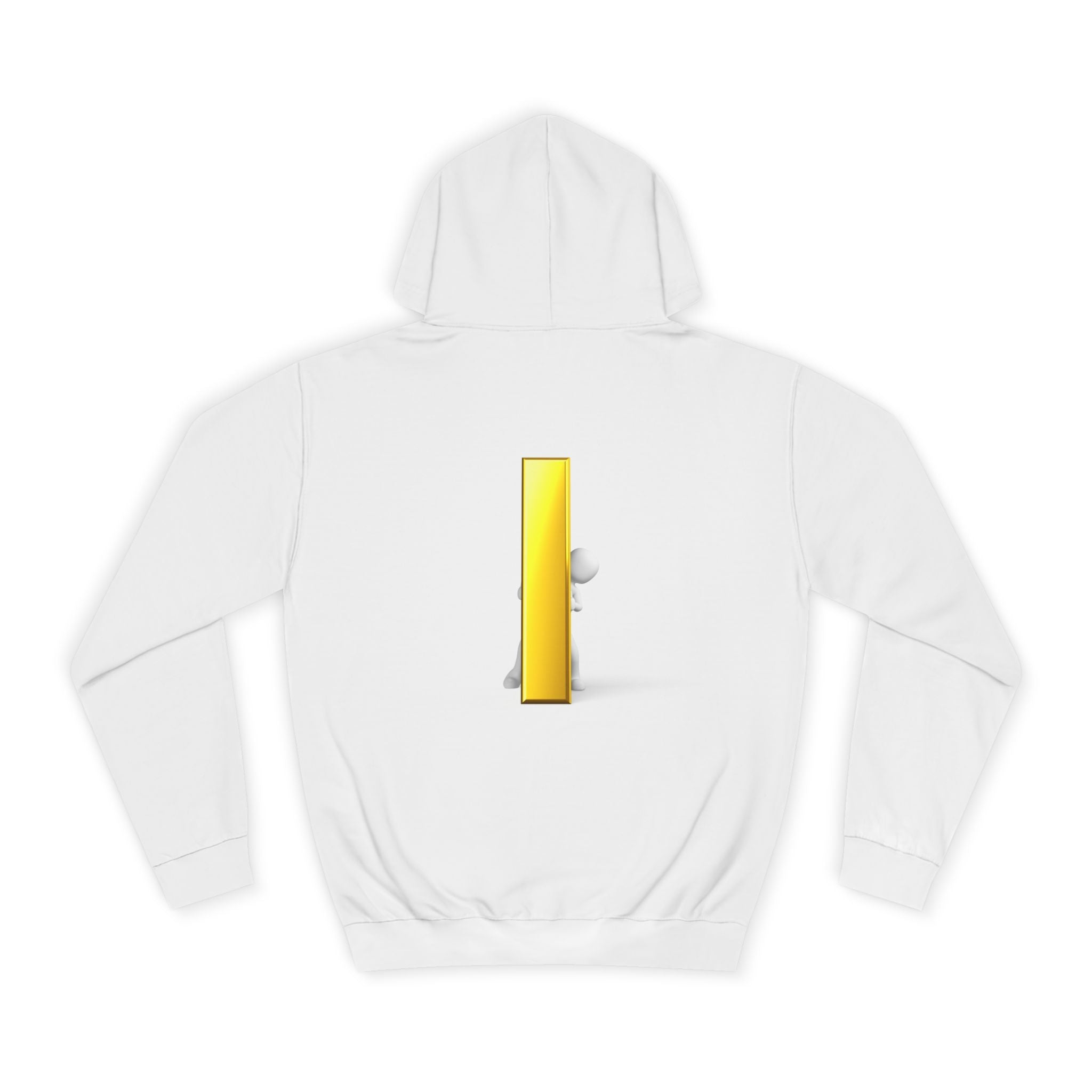 Gold Letter i Character Hoodie | Minimalist 3D Column Illustration