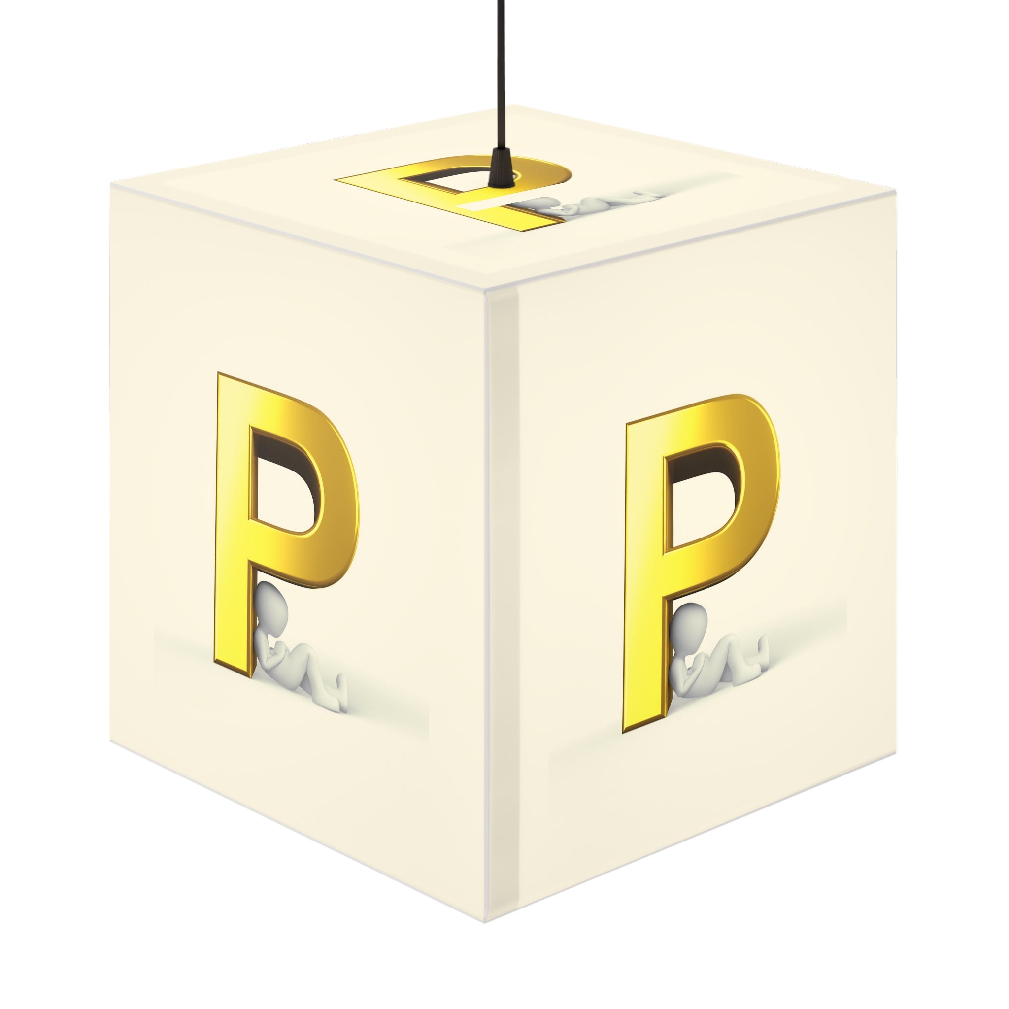 Lampe cube lettre P or | Lampe cube lumineuse, Veilleuse d'appoint pour chambre d'enfant