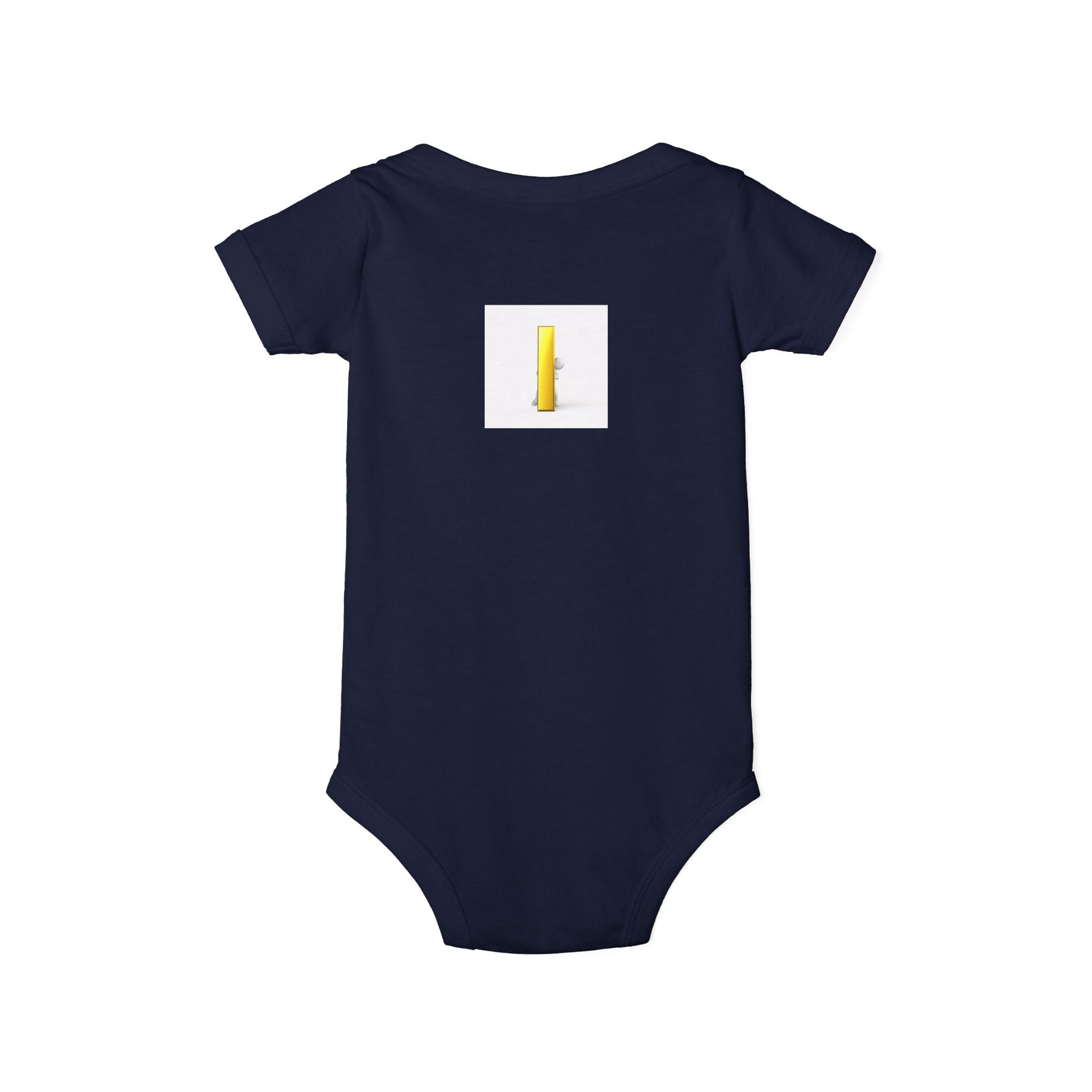 Yellow Letter i Infant One Piece | Minimal Baby Bodysuit