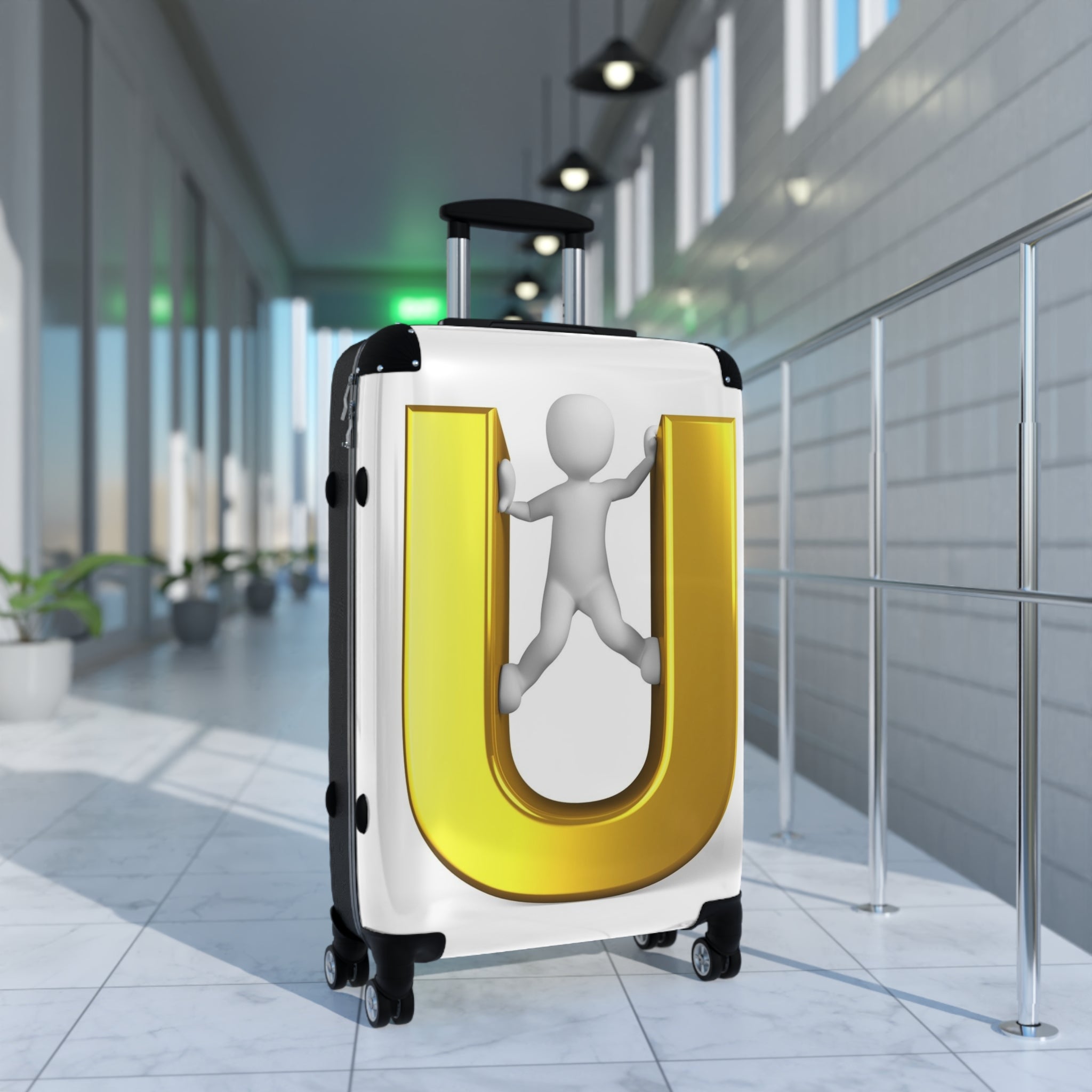 Gold Letter U Luggage Cover Suitcase | Monogram Travel Accessory