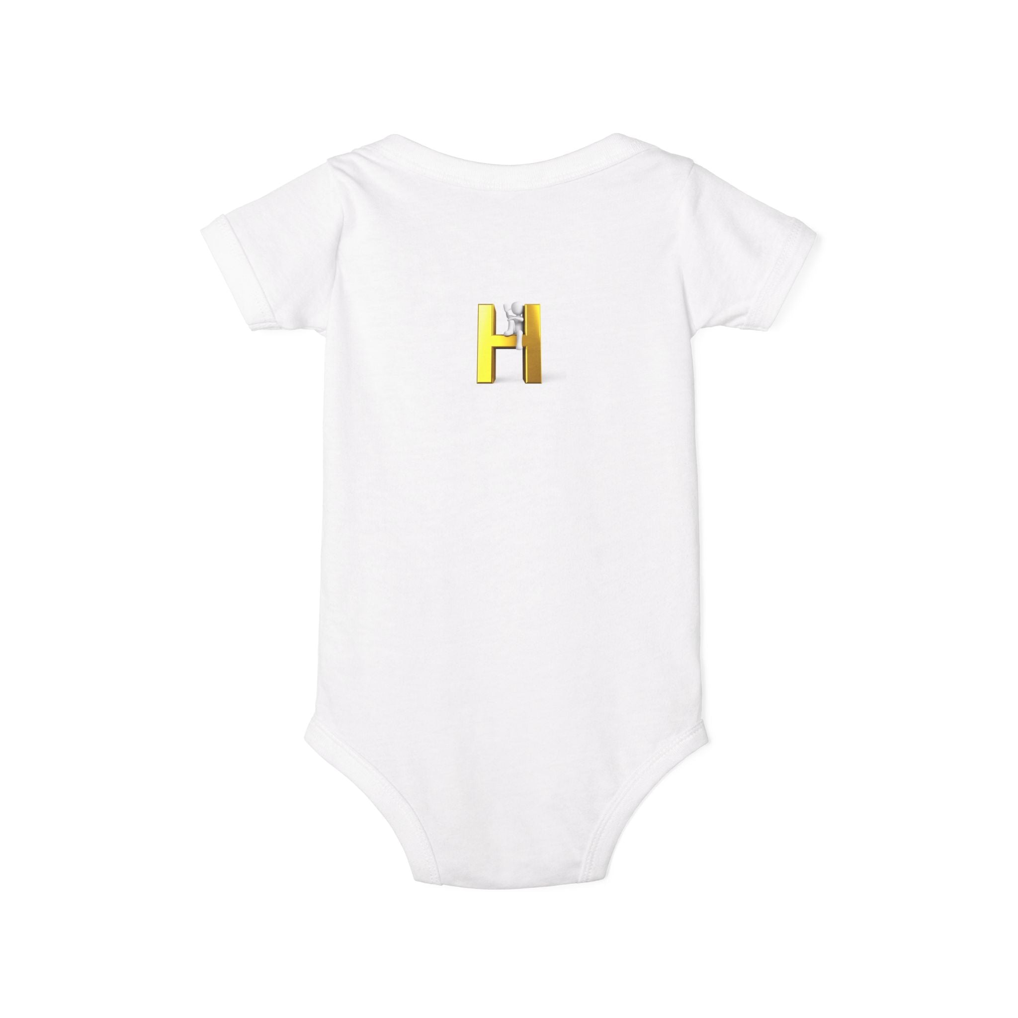 Yellow Letter H Initial Infant Onesie | Baby Monogram Bodysuit
